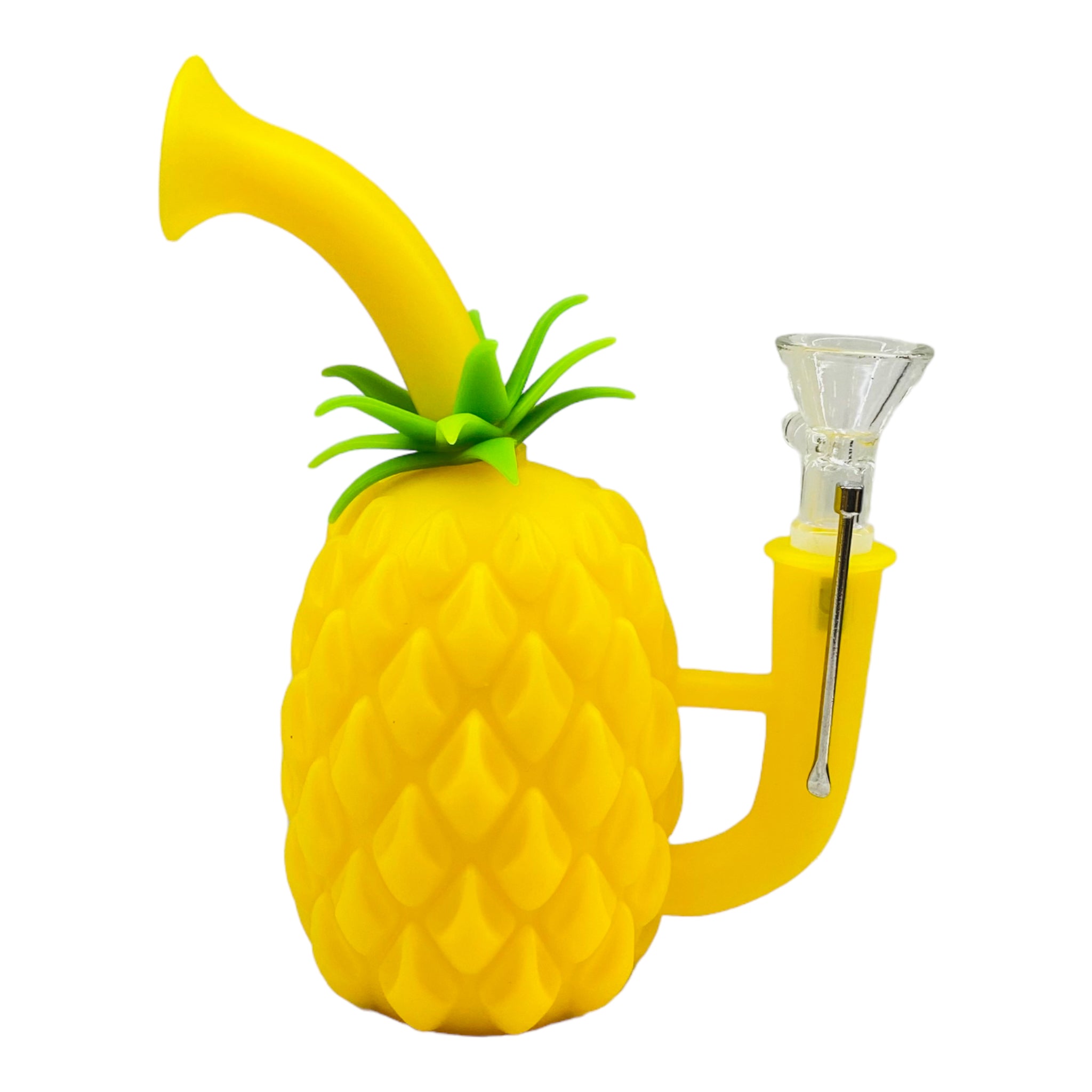 Pineapple Express Silicone Bubbler Bong With Magnetic Tool Holder