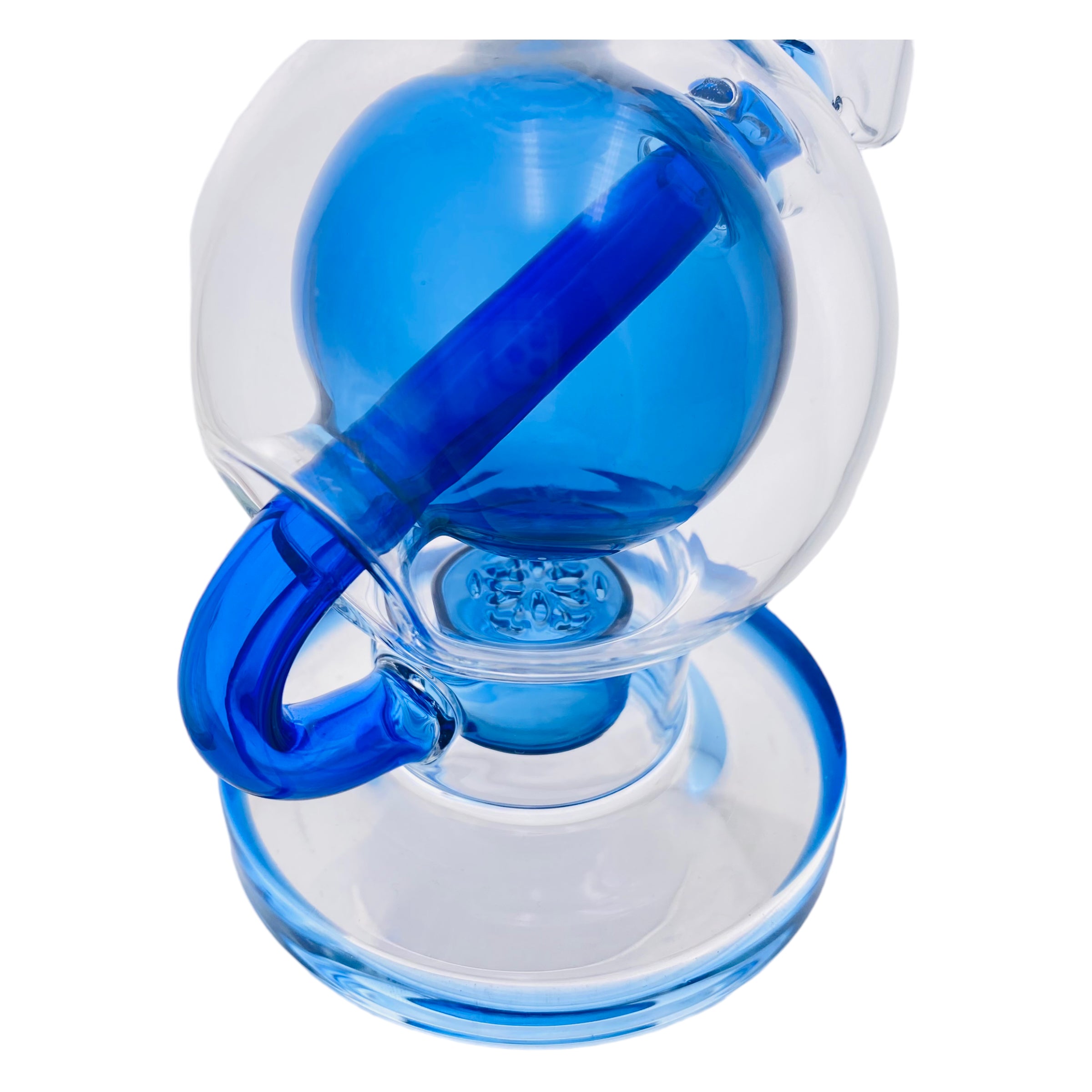 Deluxe Glass - Blue Ball Rig dab Rig With Seed Of Life Percolator