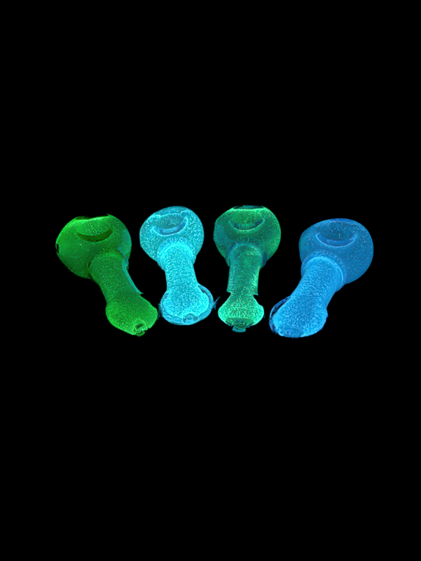 dark Glow In Dark Glass Hand Pipe - Full Single Color