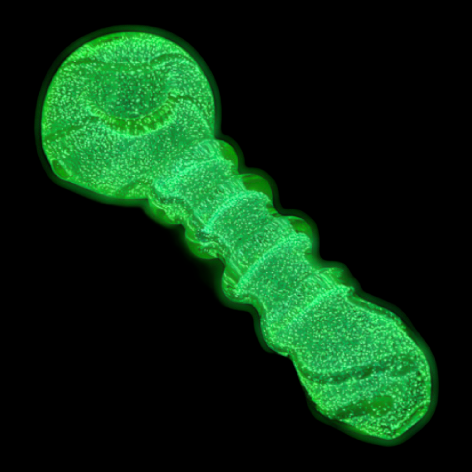Glow In The Dark Glass Hand Pipe Double Green Spoon