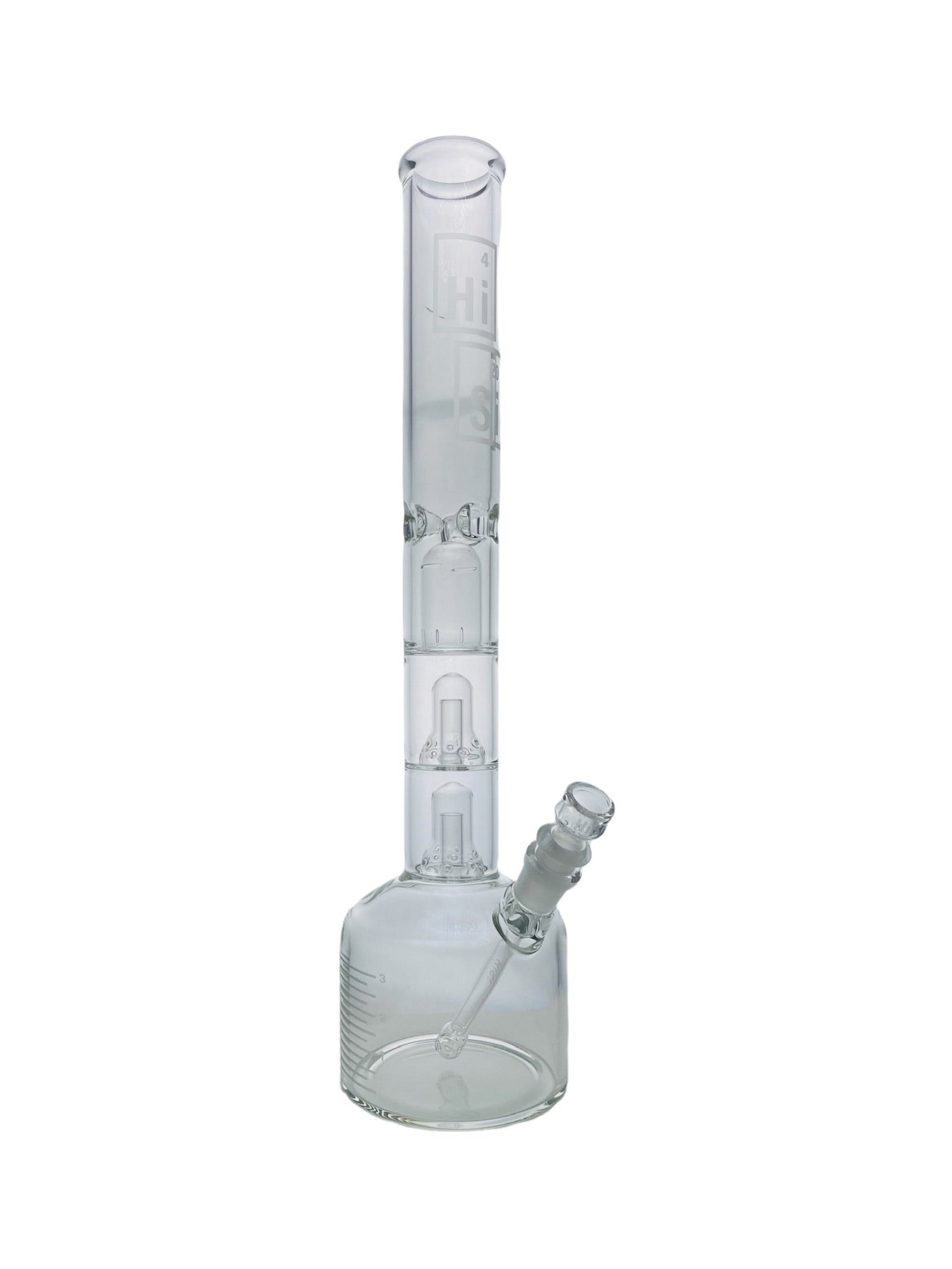 HiSi Glass Triple Bell Perc Beaker Bong