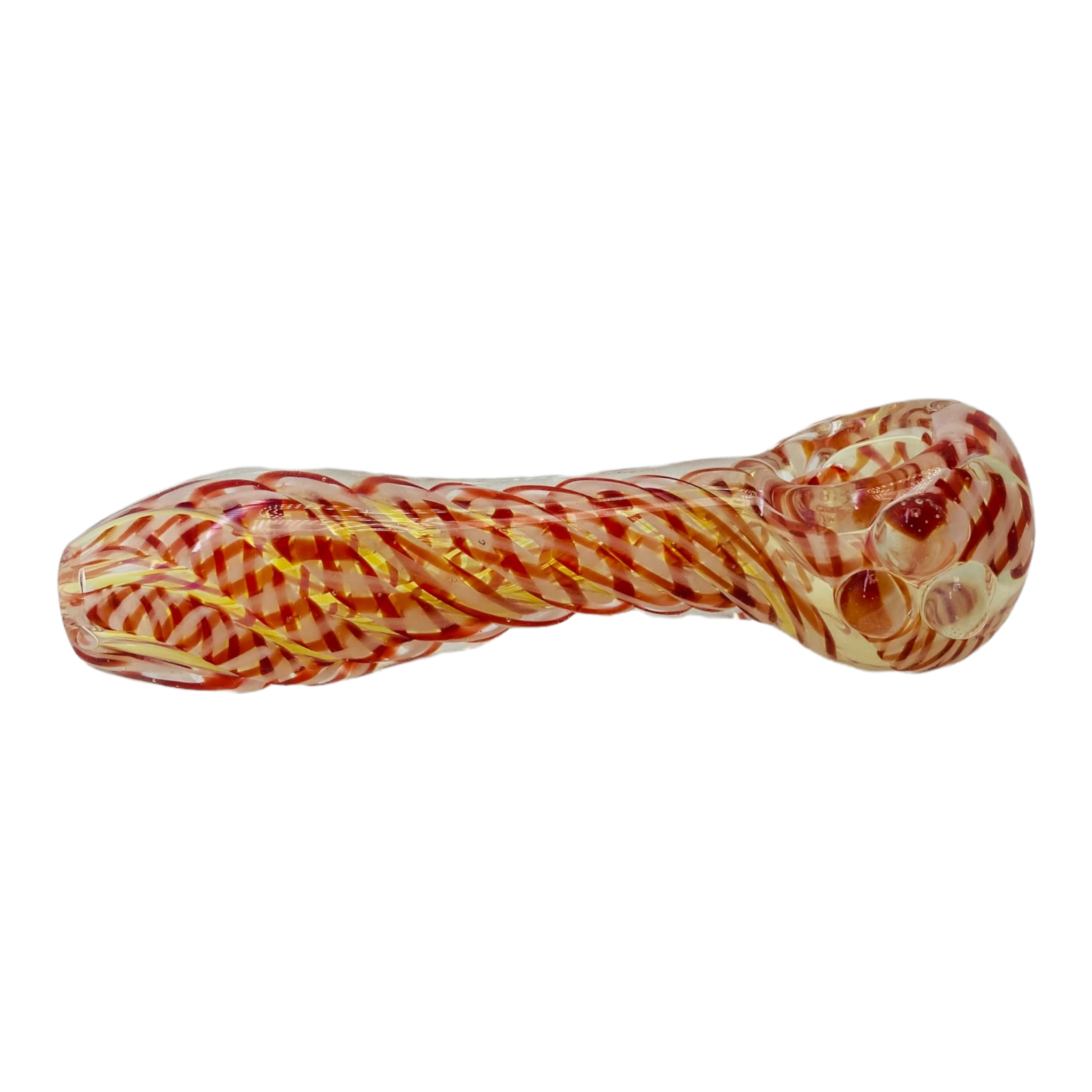 Red Latticino Twist Hand Pipe