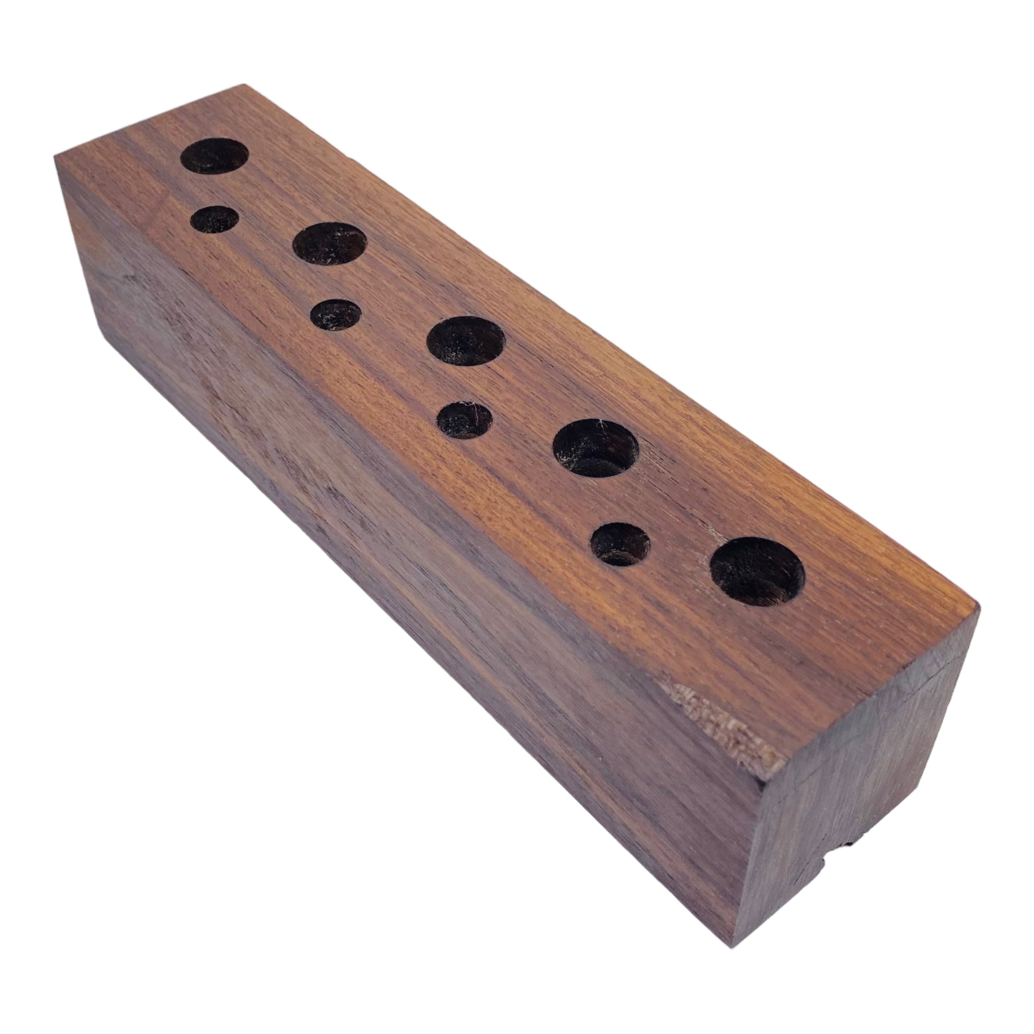 9 Hole Wood Display Stand Holder For 14mm And 10mm Bong Bowl Pieces Or Quartz Bangers made from black walnut