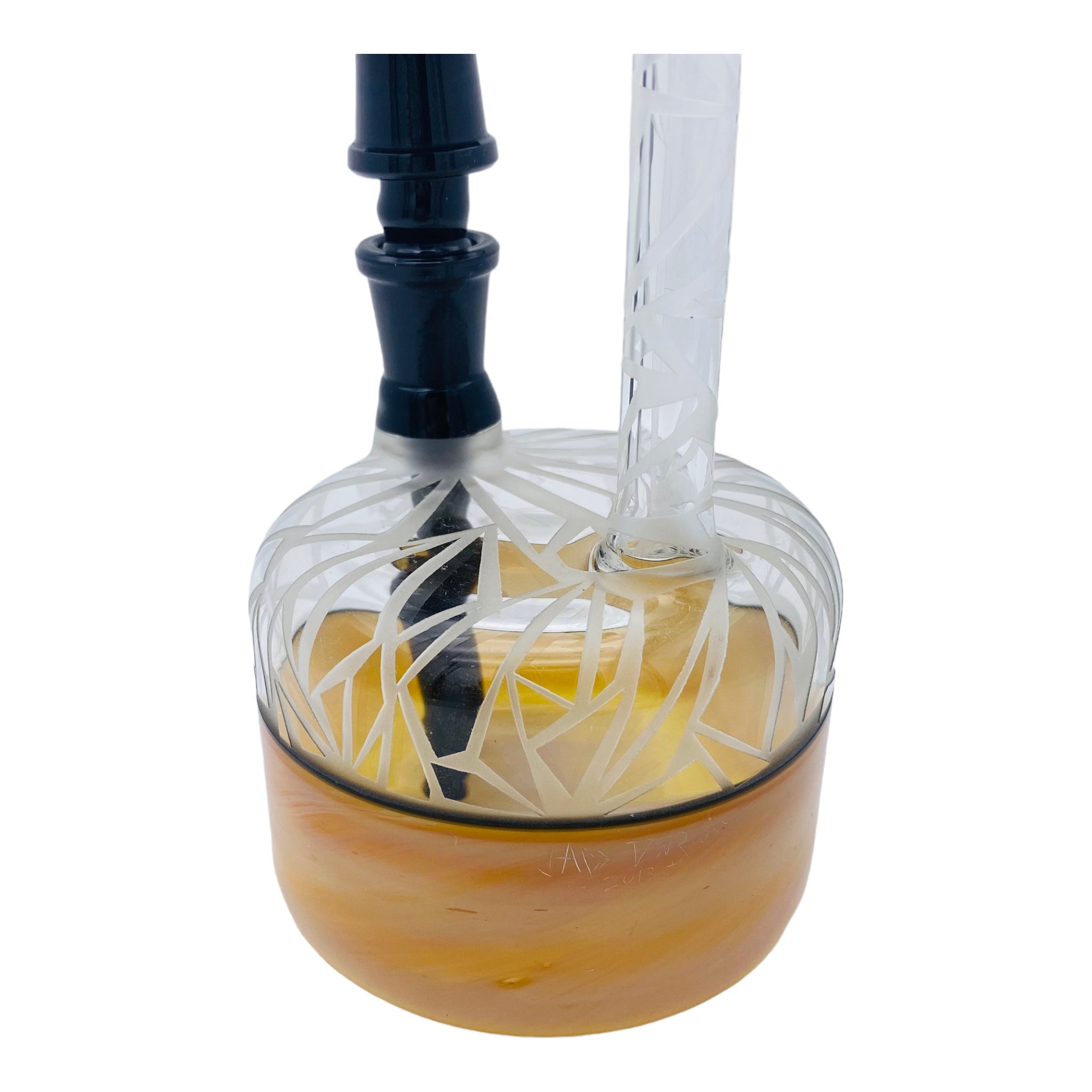 JAG Glass & Dwreck Glass - Up Right Dab Rig With Periscope Neck Sandblasting And Serendipity Glass