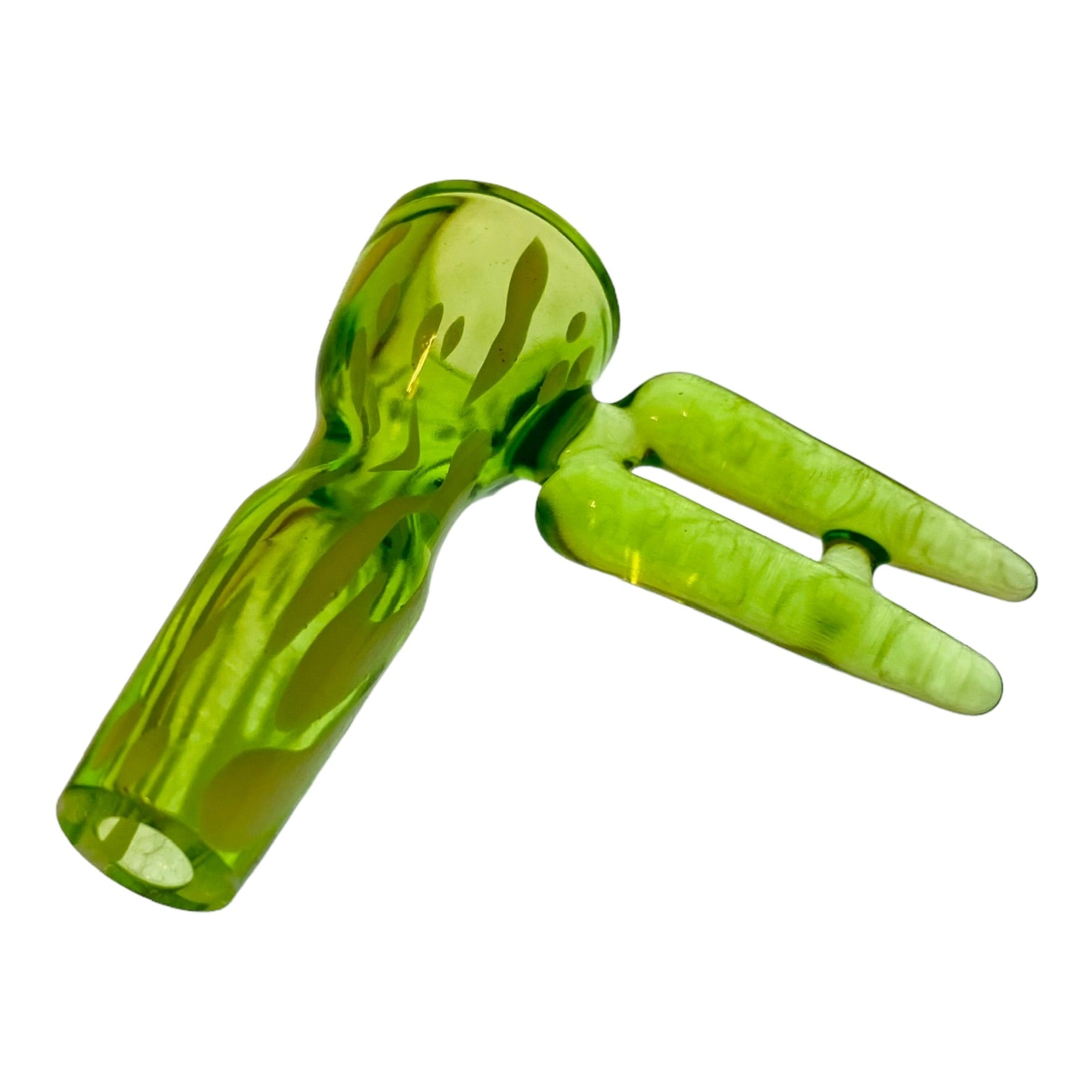 Optera Glass - Green With White Spots And Green Handle - 14mm Bowl Piece 
