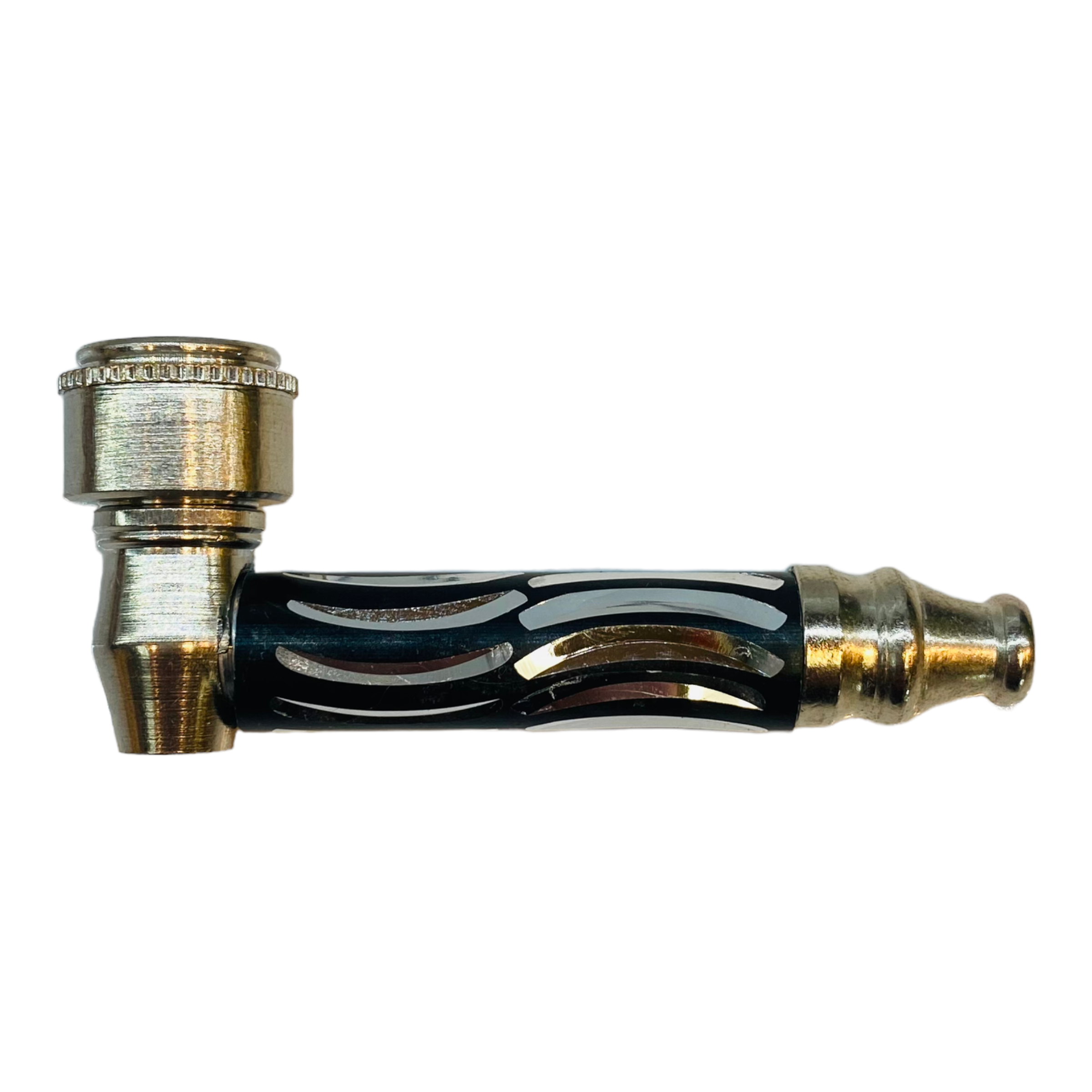 black Zinc Aluminum Metal Pipe With Etched Stem