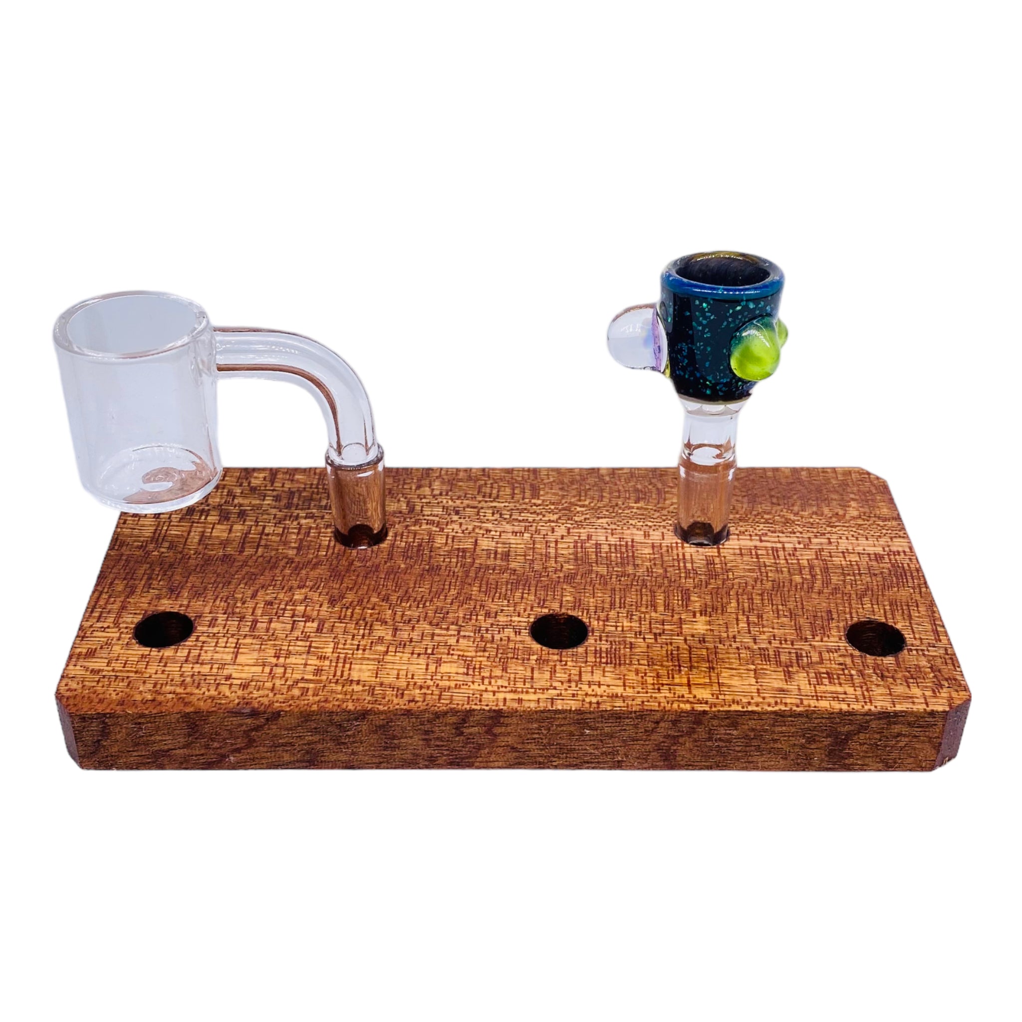 weed bong bowl piece display stand holder made from mahogany