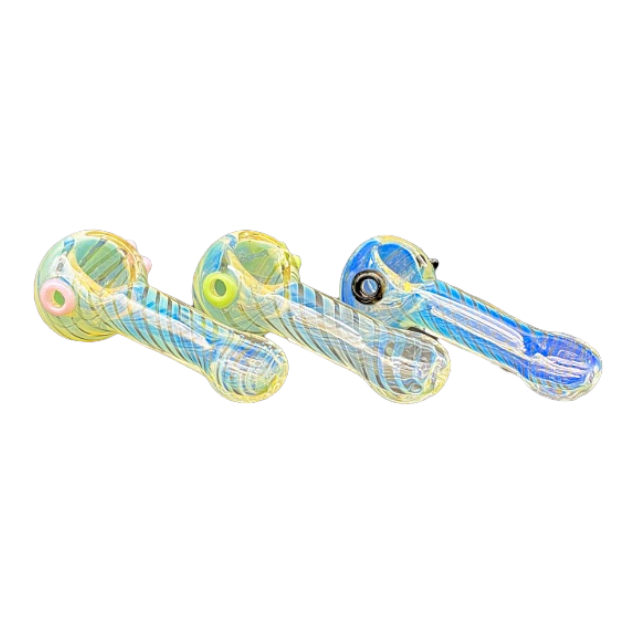 Color Changing Glass Hand Pipe With Color Dots