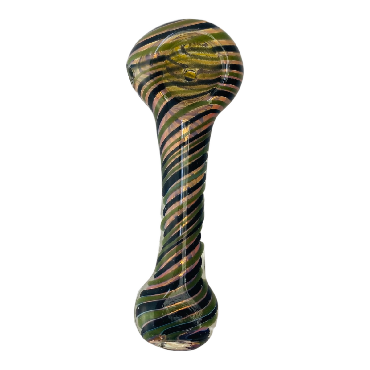 Glass Hand Pipe With Color And Fume Twist