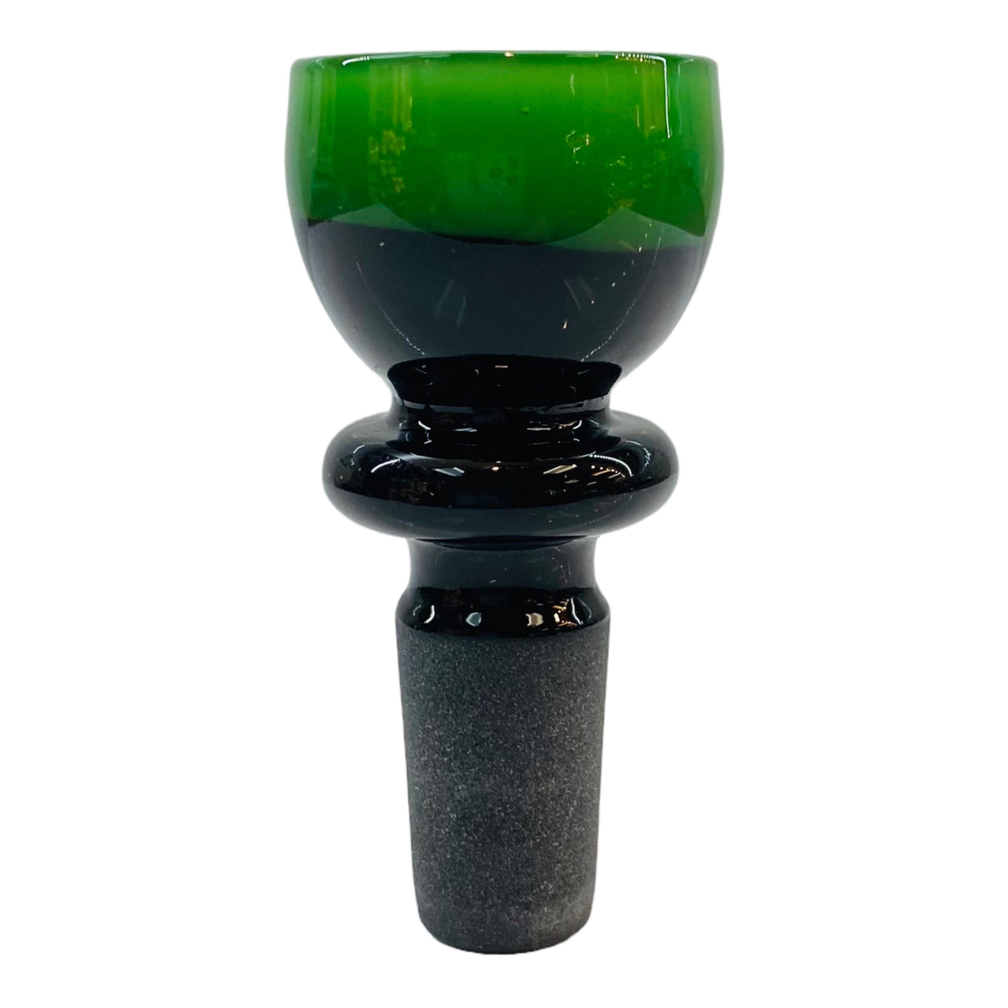 14mm Flower Bowl - Black Fitting With Color Rim - Green