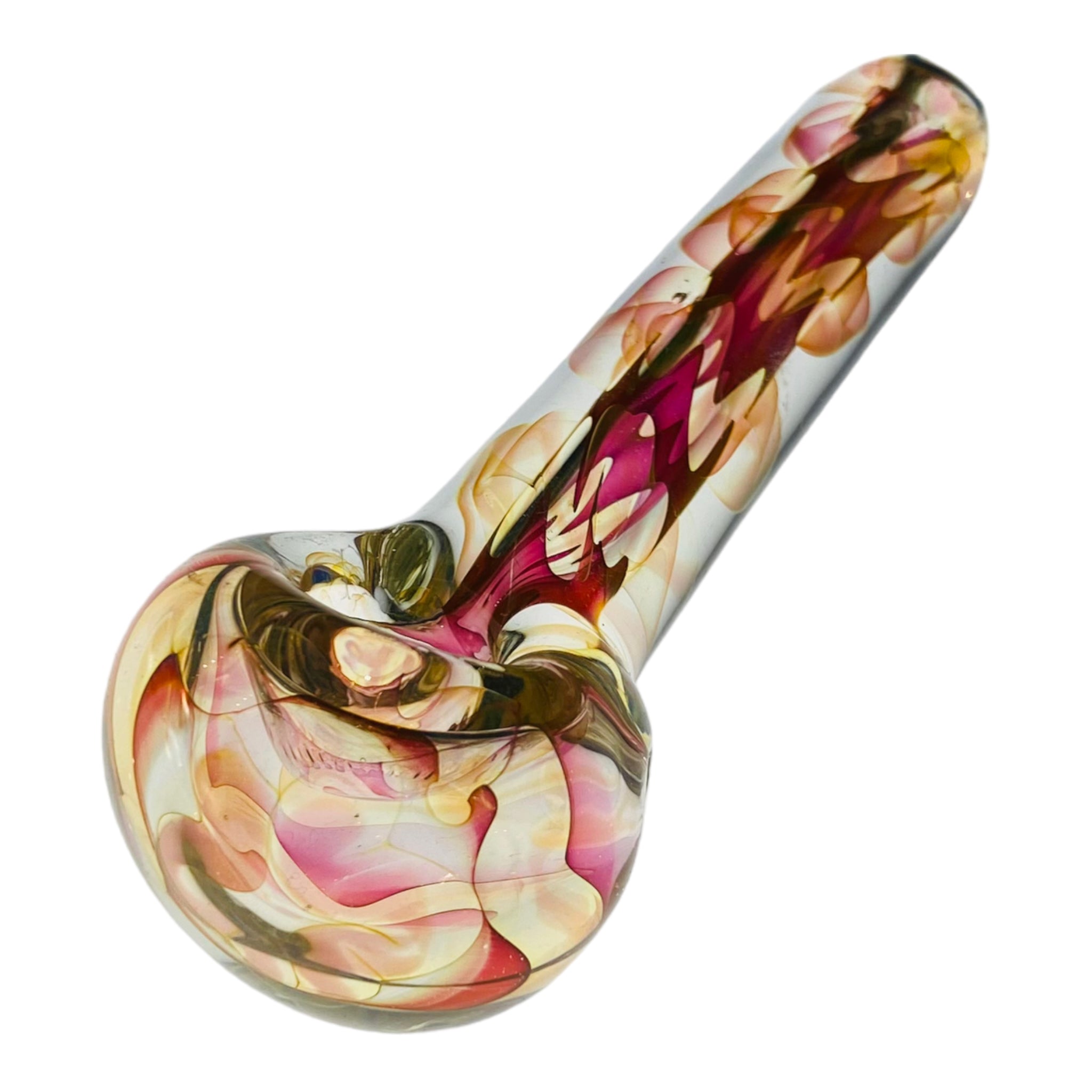 Pink Inside Out Fume Implosion Glass Hand Pipe