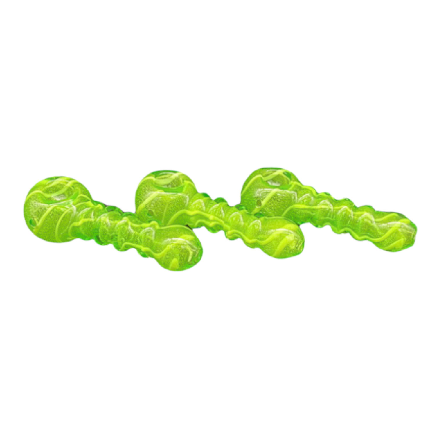 Glow In The Dark Glass Hand Pipe Double Green Spoon