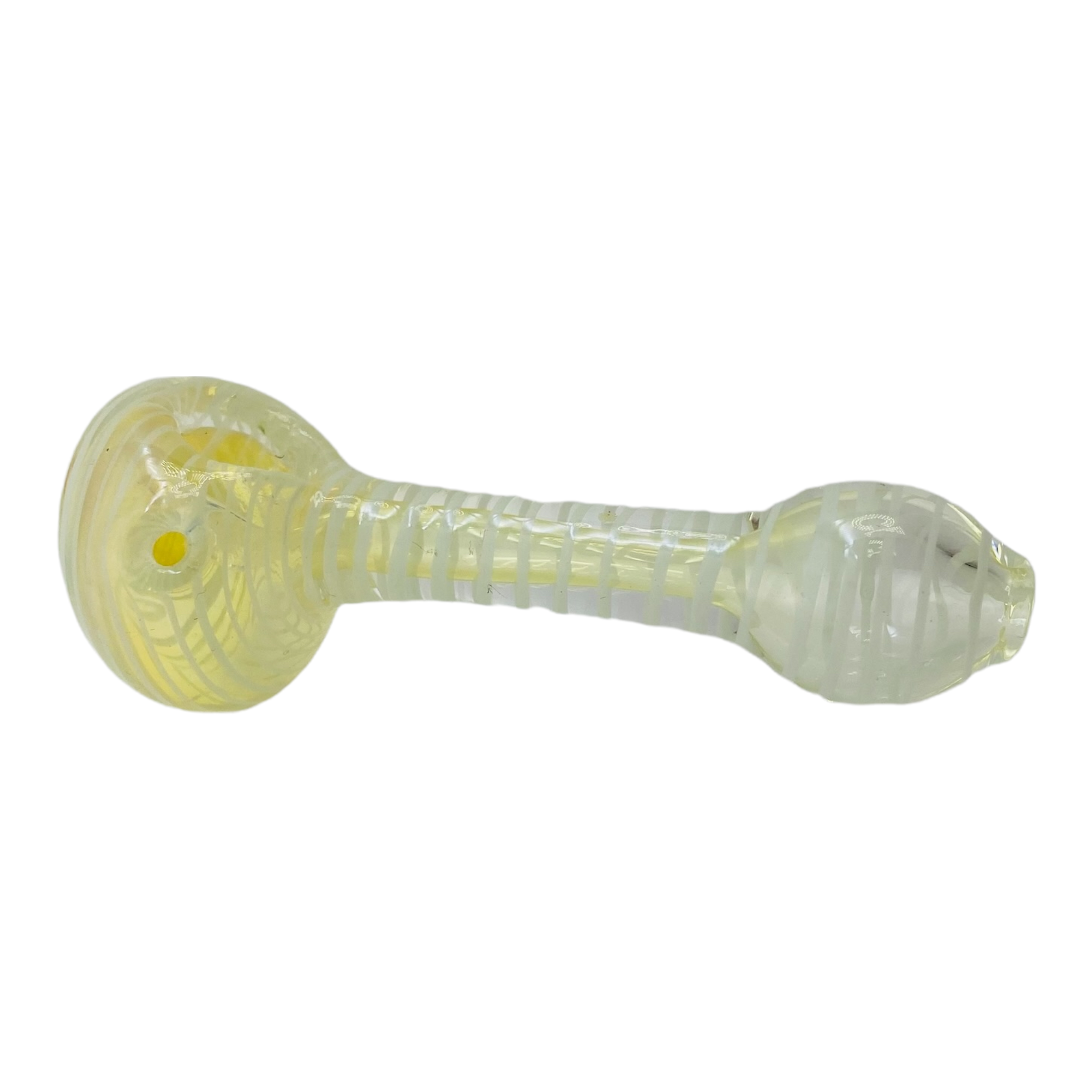 Glass Hand Pipe - Small Narrow Neck Spoon Pipe With Color Spiral Twist