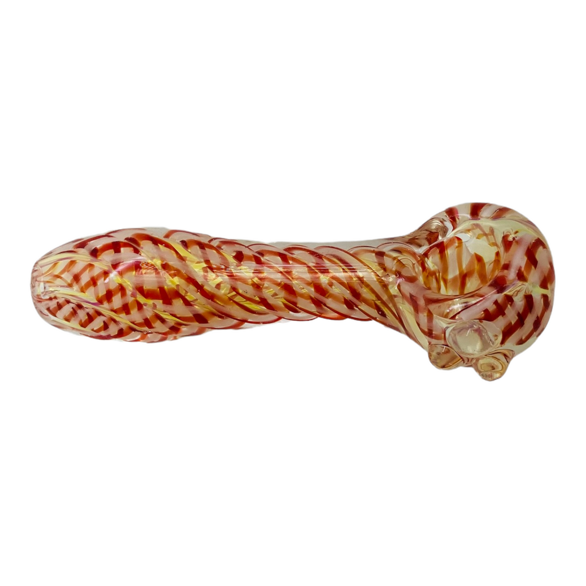 Red Latticino Twist Hand Pipe