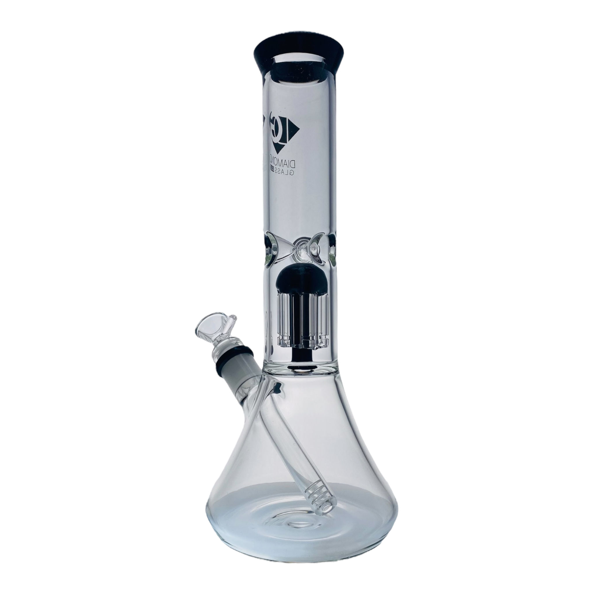 Diamond Glass Bong - 12 Inch Beaker With Tree Perc And Black Accent