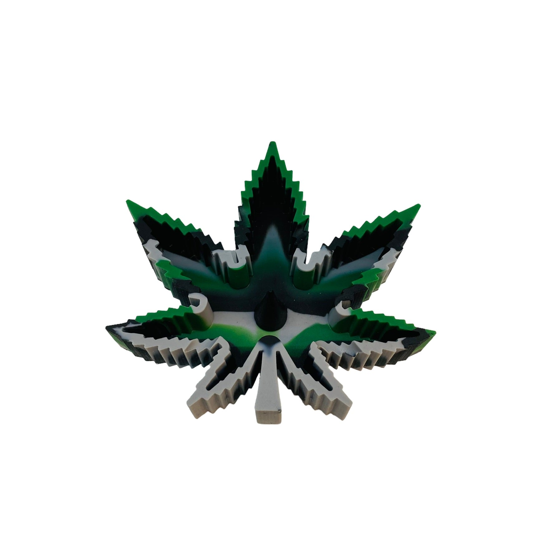 Weed Leaf Silicone Ashtray - Green Camo