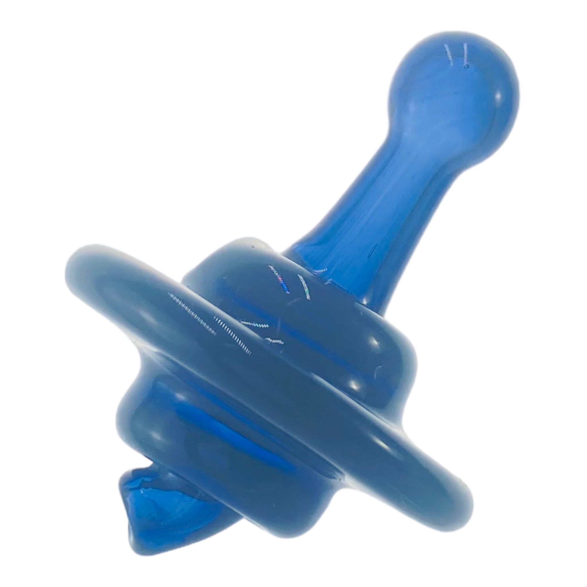 The William B Glass Space Fume Air Spinner Glass Carb Cab is a dependable carb cap with an expertly crafted bent air outlet that moves the air inside for optimal diffusion. Made by the renowned glass artisan William B Glass, this carb cab offers precision craftsmanship and a functional design.