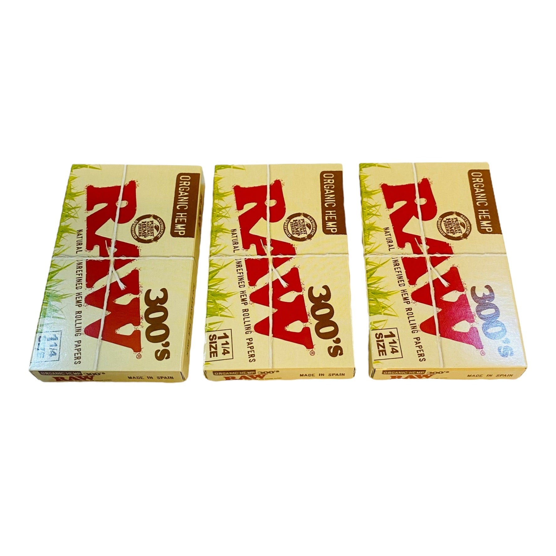 RAW - Organic Hemp "300's" 1.25 Papers - 3 Packs