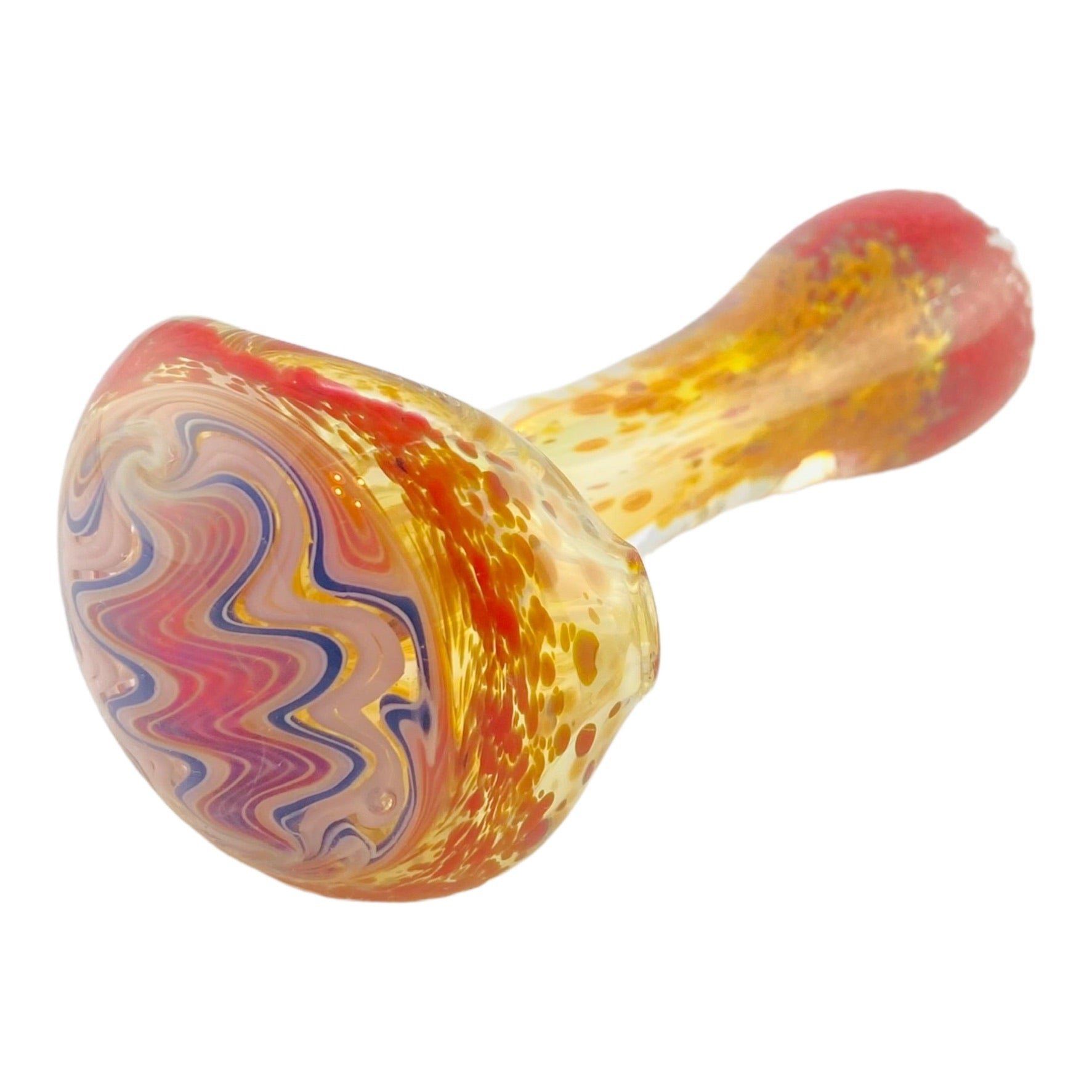 Santa Cruz Glass - Inside Out Frit With Pink & Purple Wig Wag - Glass Hand Pipe