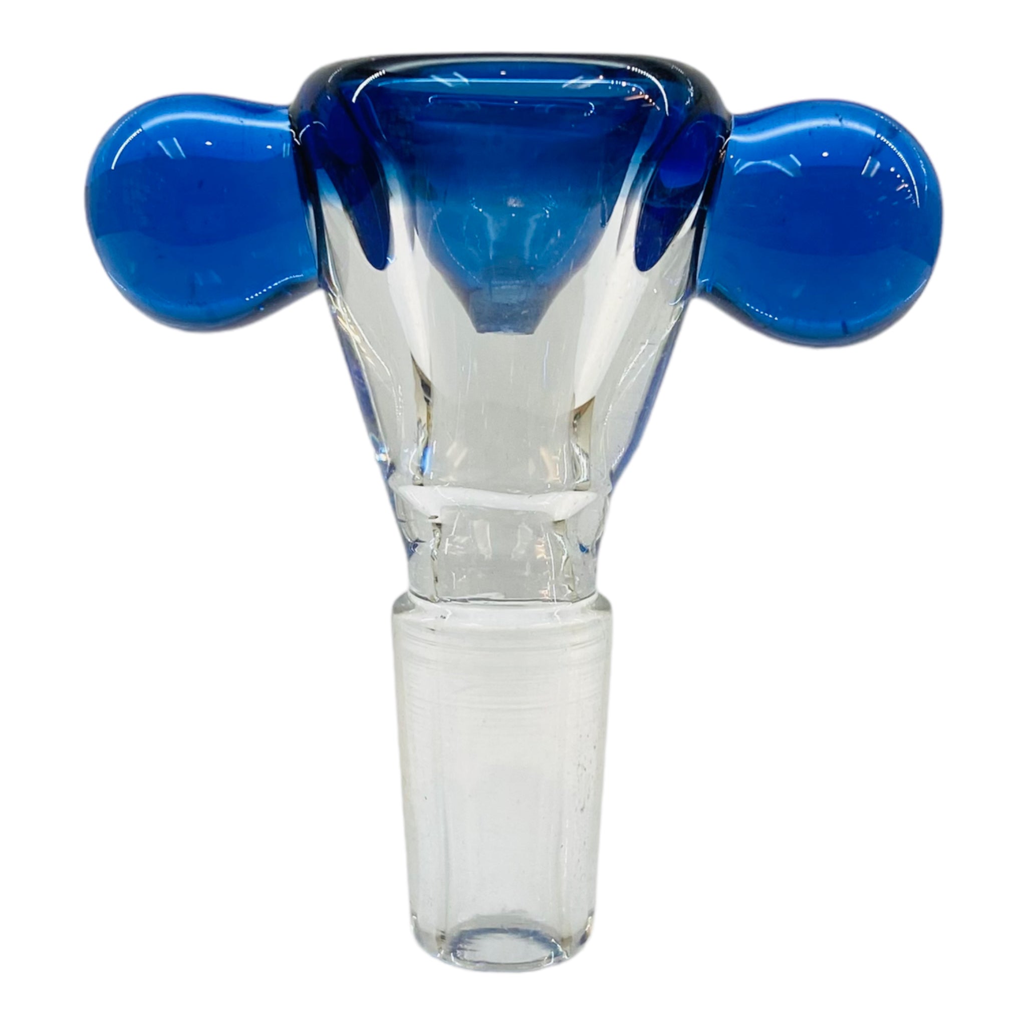 14mm Flower Bowl - Double Marble Bowl Slide - Cobalt Blue
