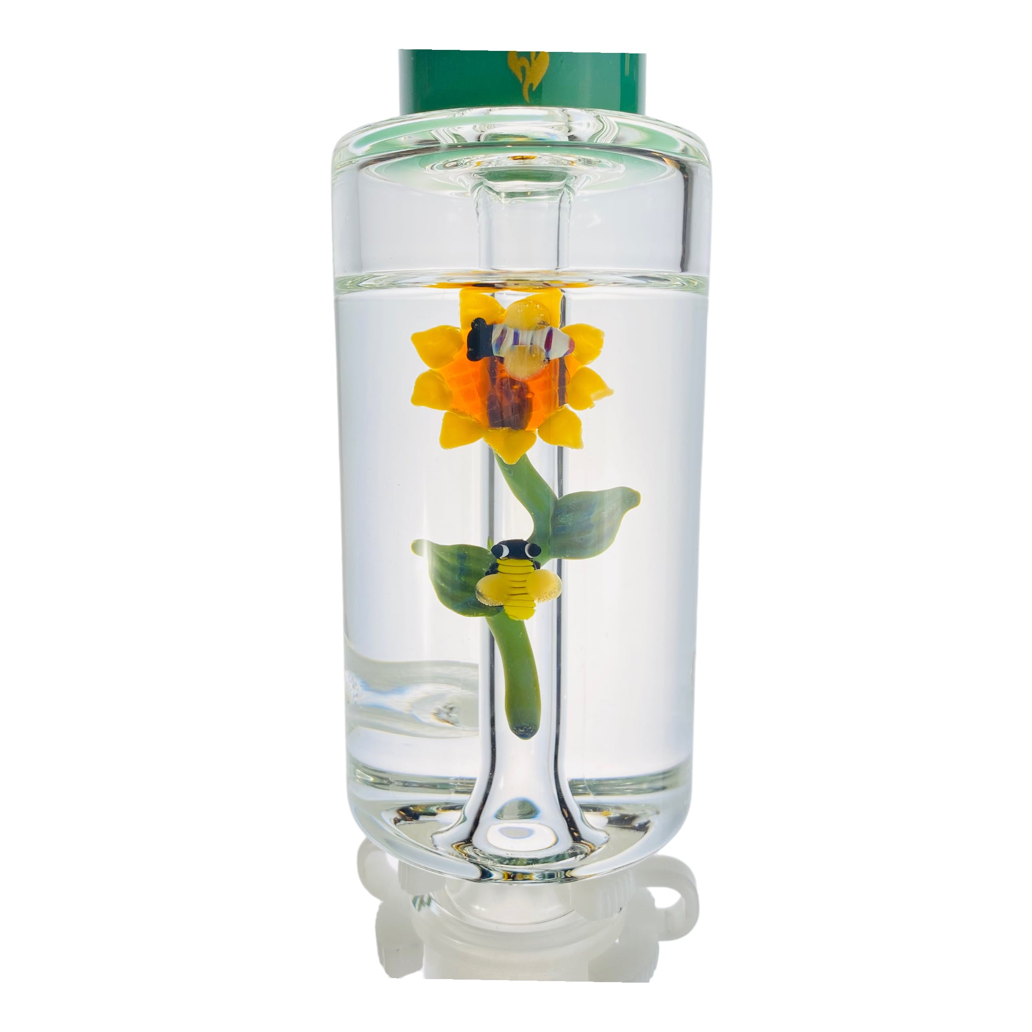 Apollo Glass - Large Sunflower Garden With Bees Glass Bong With Glycerin Freeze Coil TopApollo Glass - Large Sunflower Garden With Bees Glass Bong With Glycerin Freeze Coil Top