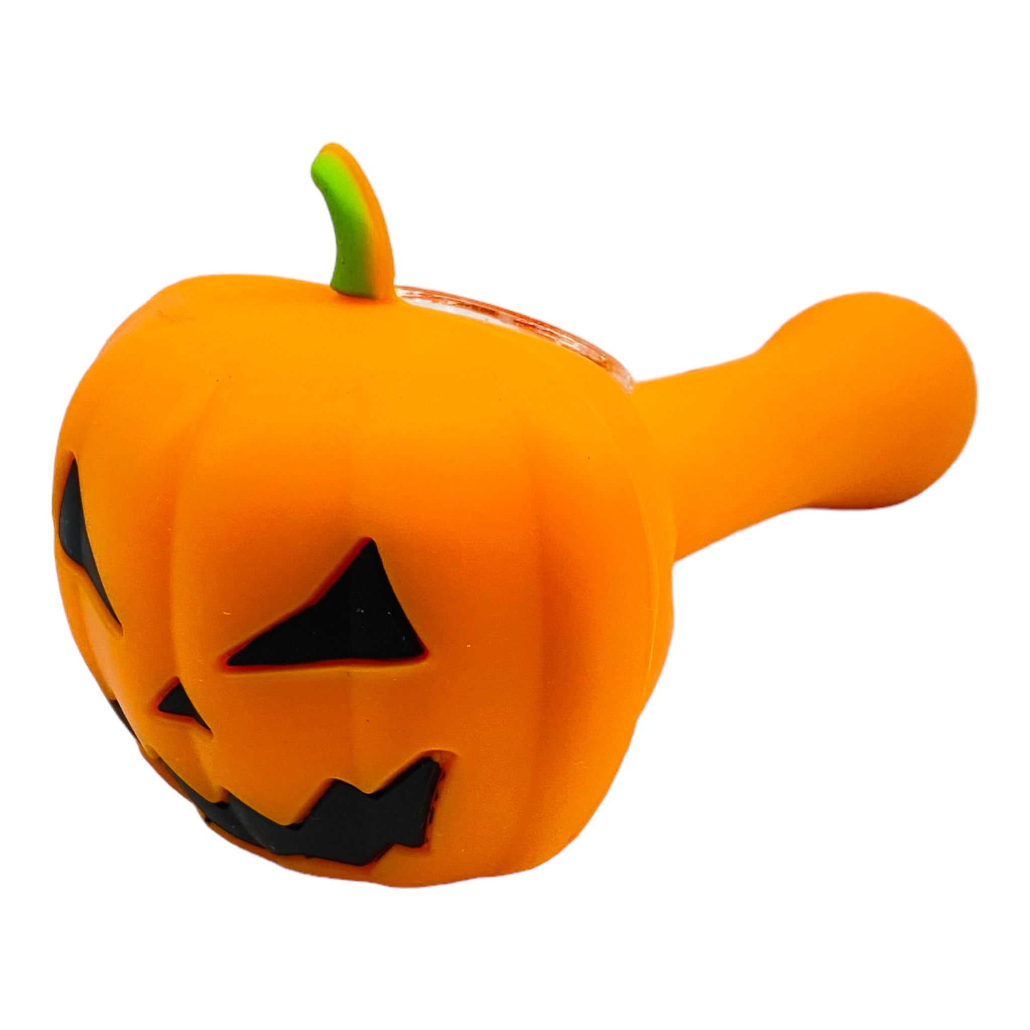 orange Silicone Jack-o'-lantern Hand Pipe With Multi Hole Bowl