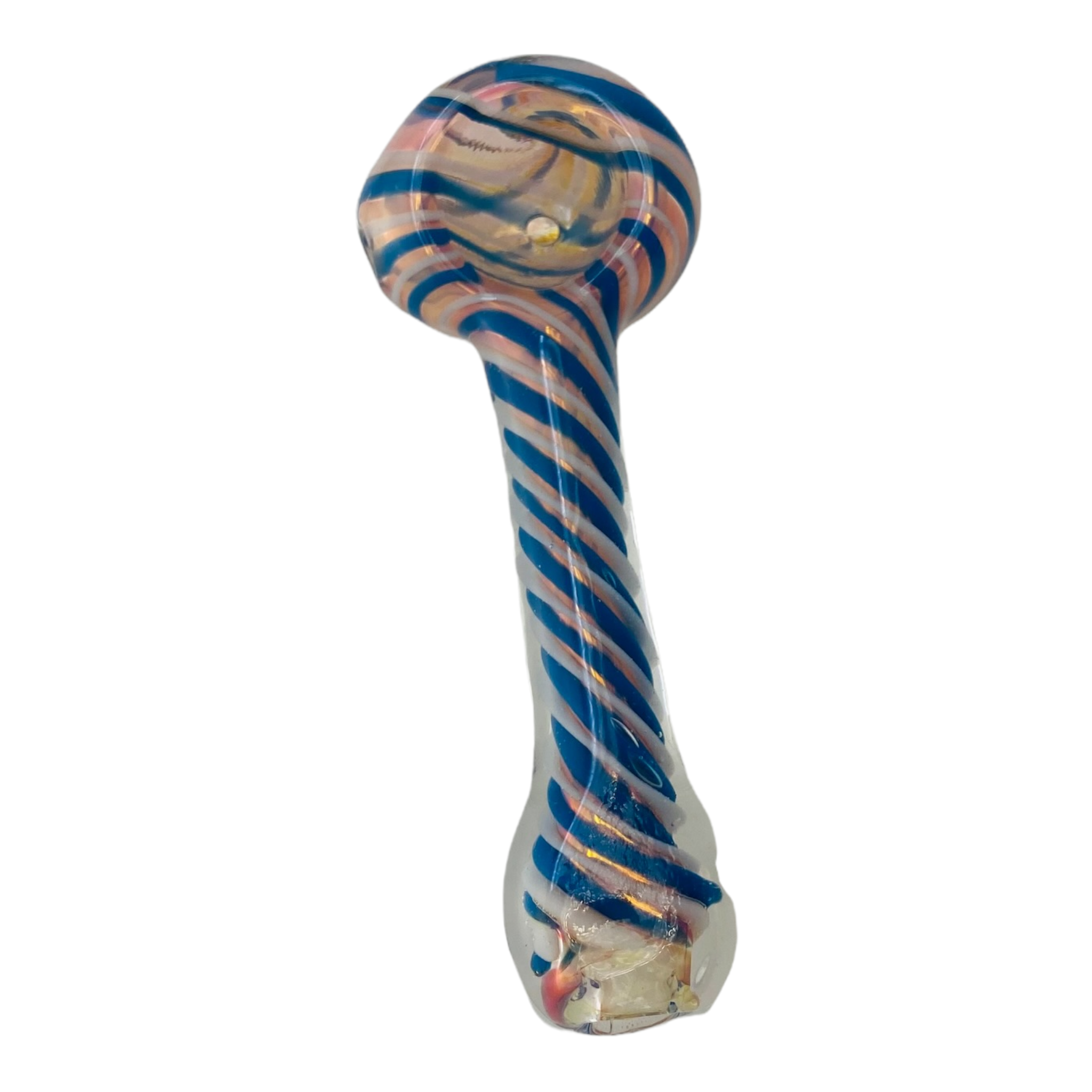 Glass Hand Pipe With Color And Fume Twist