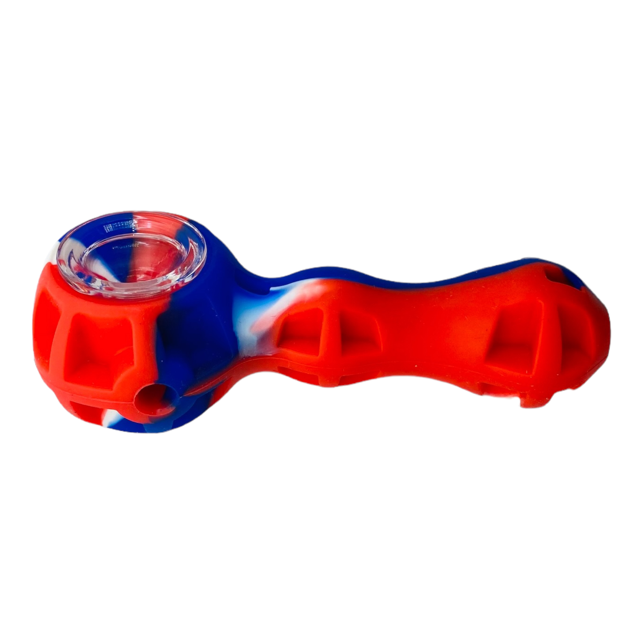 red white and blue Silicone Hand Pipes - Large Silicone Spoon Hand Pipe