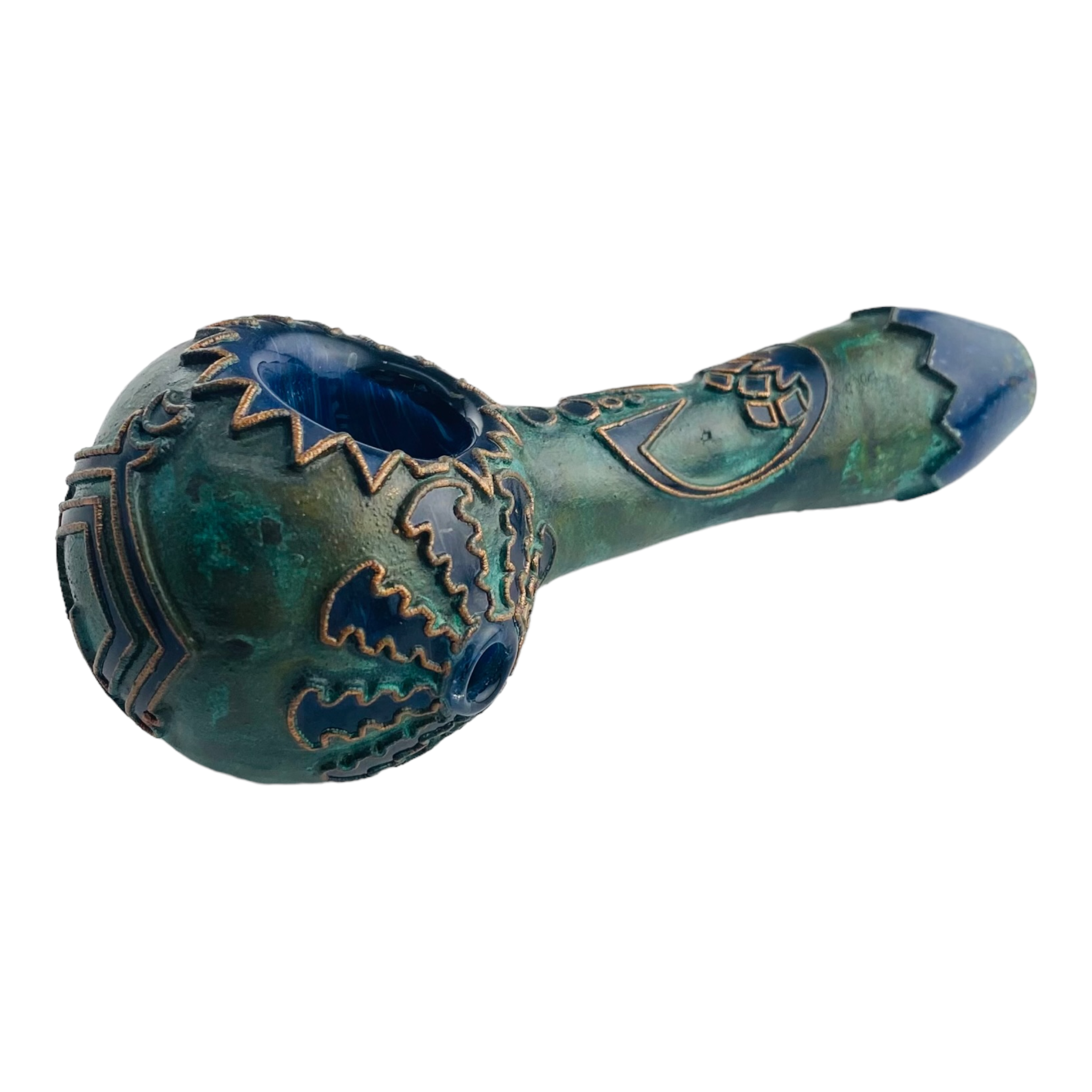Liberty 503 Glass - Deep Sandblasted And Copper Electroformed Tribal Spoon