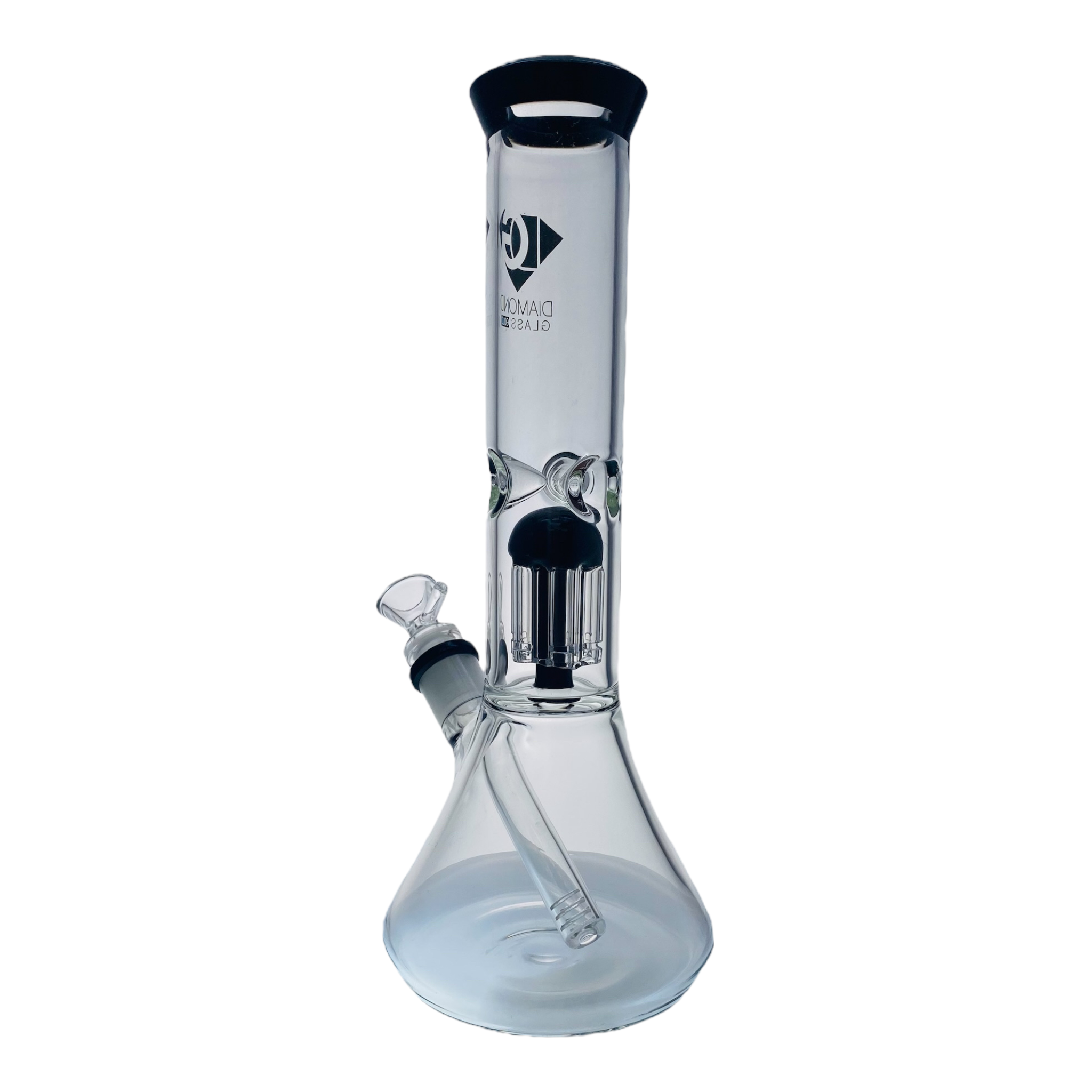 Diamond Glass Bong - 12 Inch Beaker With Tree Perc And Black Accent