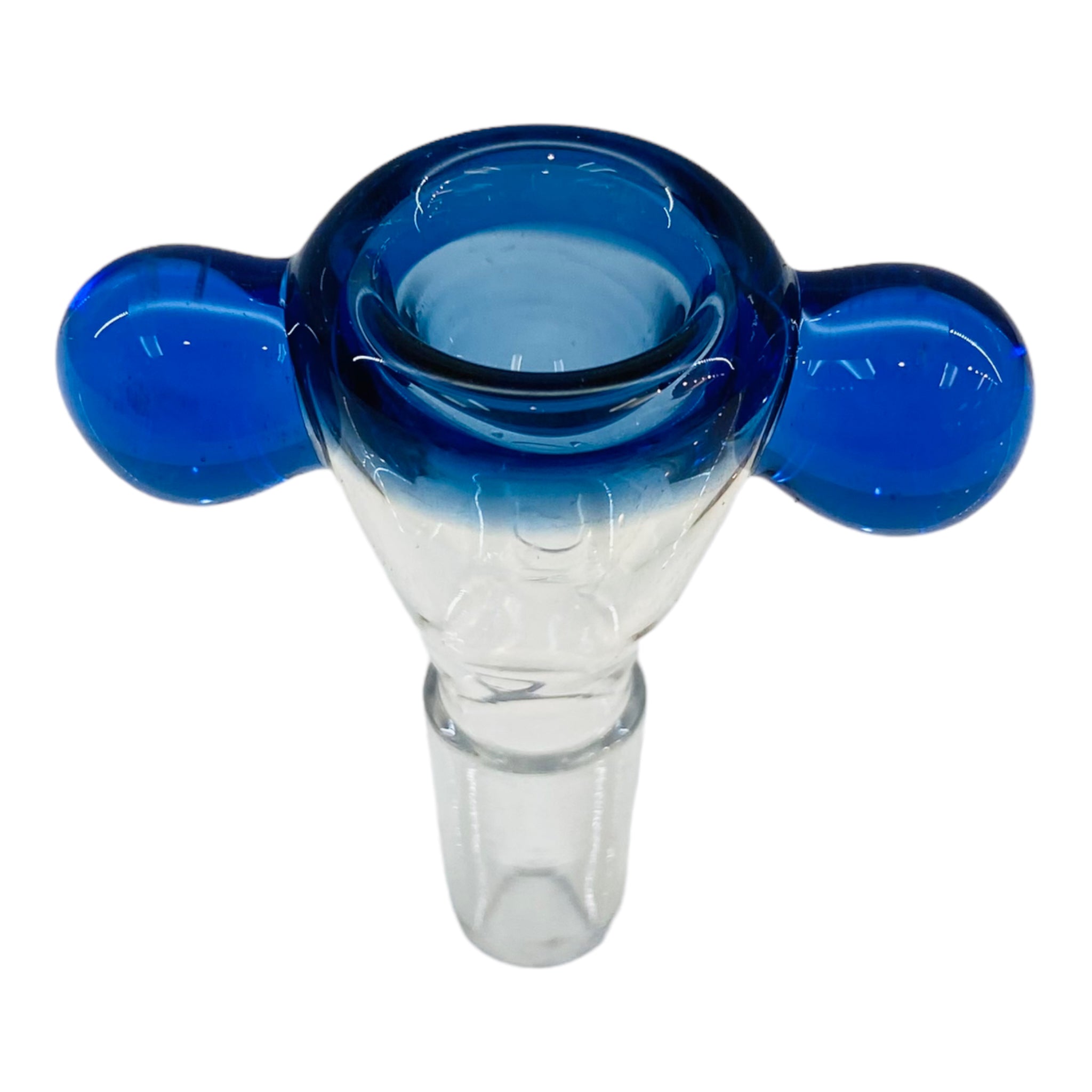 14mm Flower Bowl - Double Marble Bowl Slide - Cobalt Blue