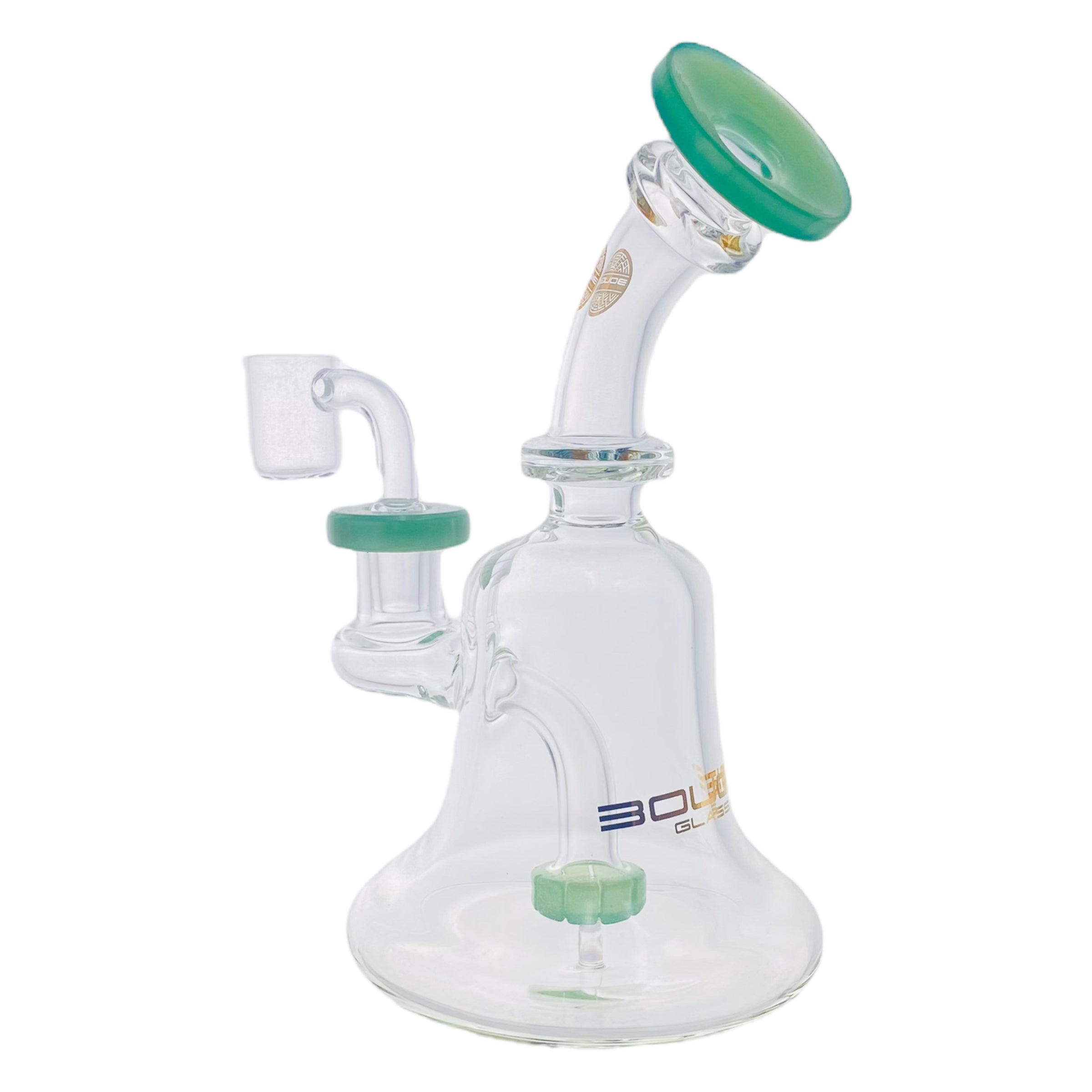 Bougie Glass - Small Dab Rig Banger Hanger 14mm Fitting - Sea Foam Green