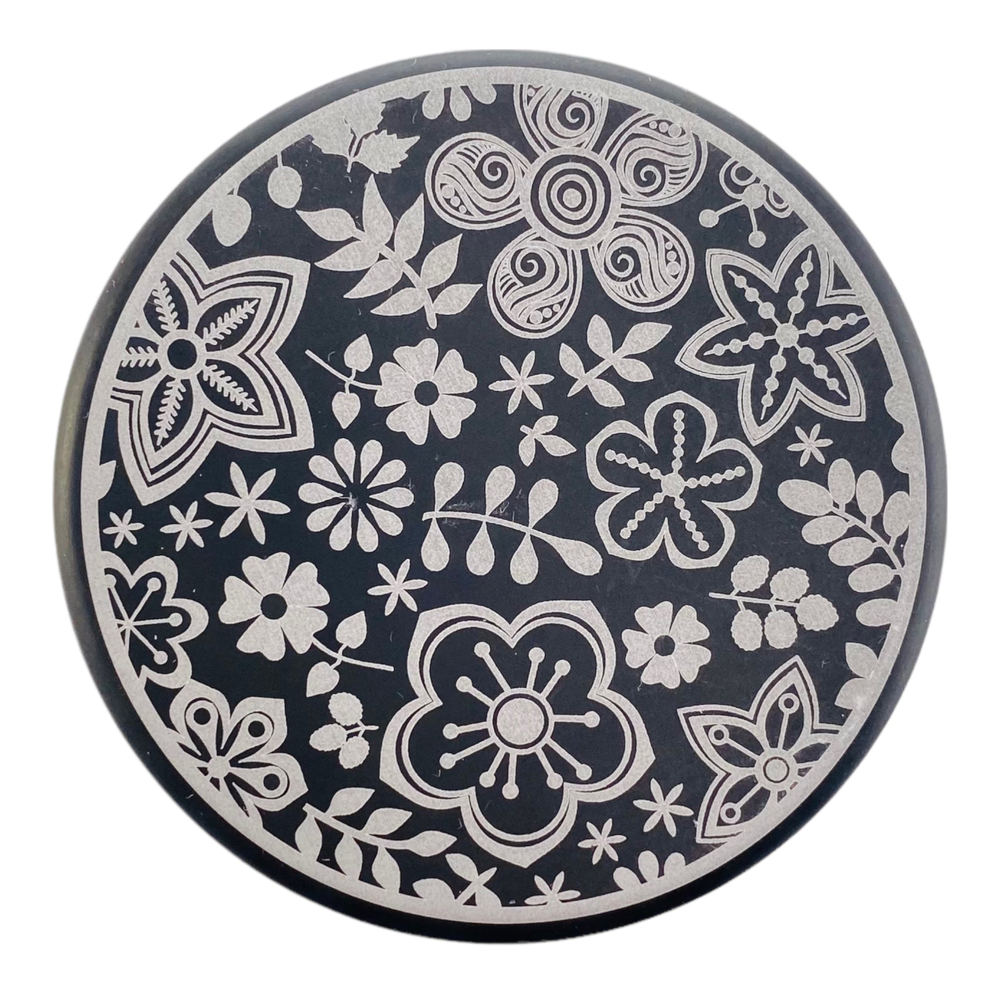 weed grinder Tahoe Grinders Black Anodized Aluminum Large Two Piece Weed Grinder With Flowers And Stars for sale