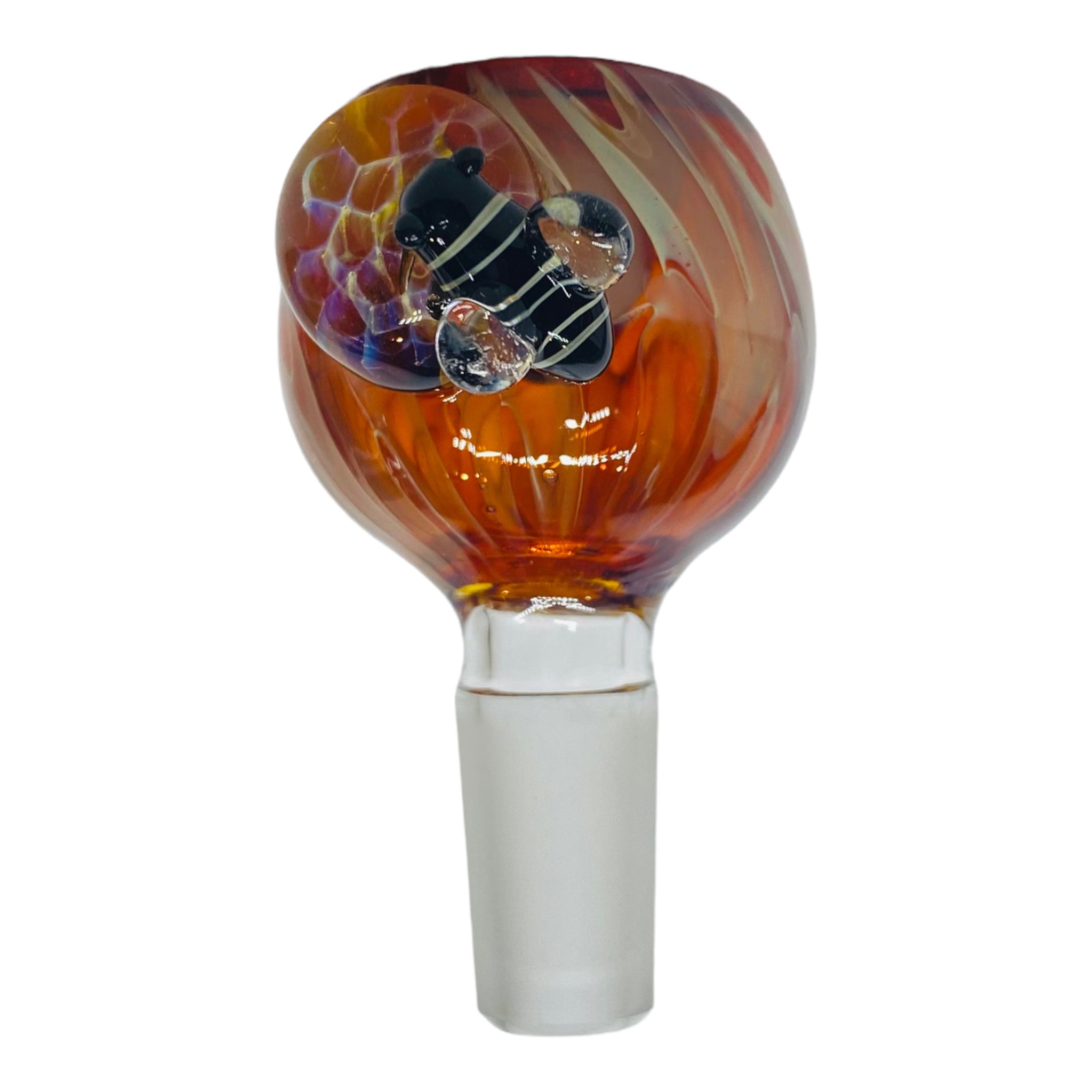 cute and girly 14mm bong bowl with honeycomb and honey bee