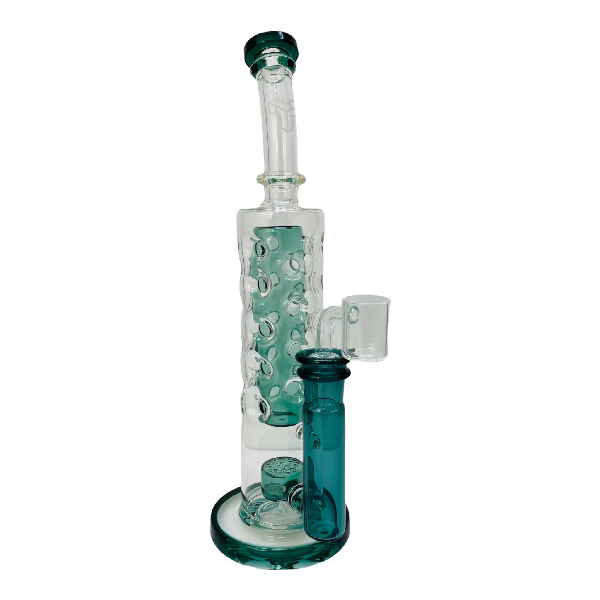 Lake Green Large Straight Fab Dab Rig With Seed Of Life Perc