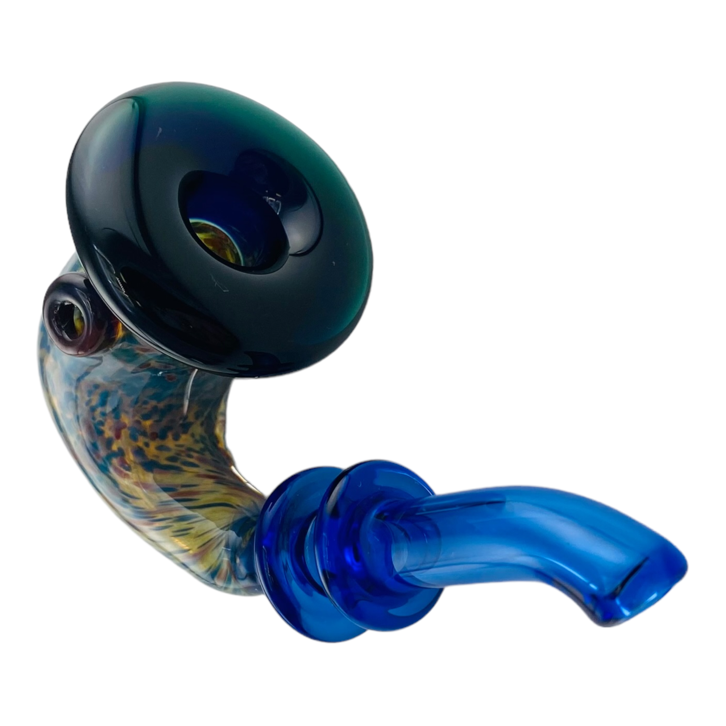 Xen Art Glass - Blue With Mystic Frit Glass Sherlock