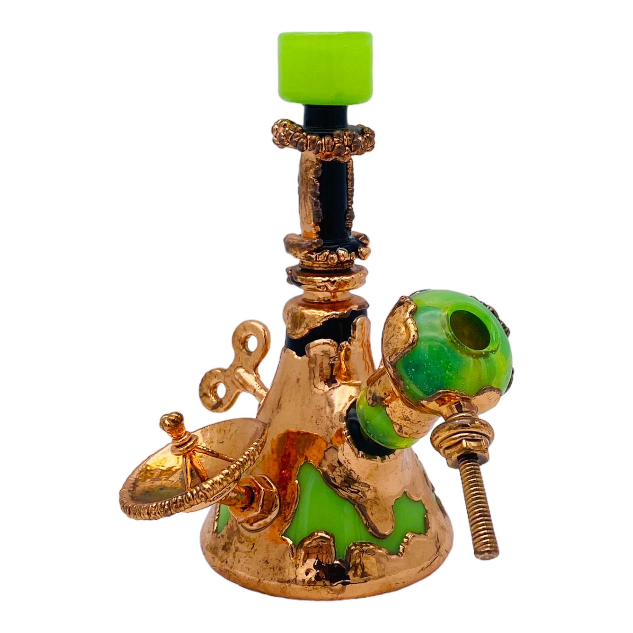 SNIC Glass - Copper Electroformed Glass Dab Rig With Steampunk Theme