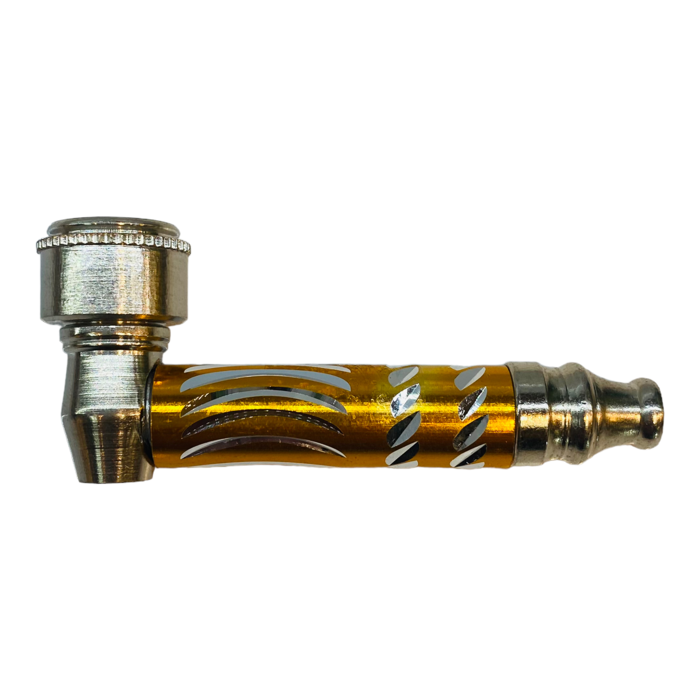 gold Zinc Aluminum Metal Pipe With Etched Stem