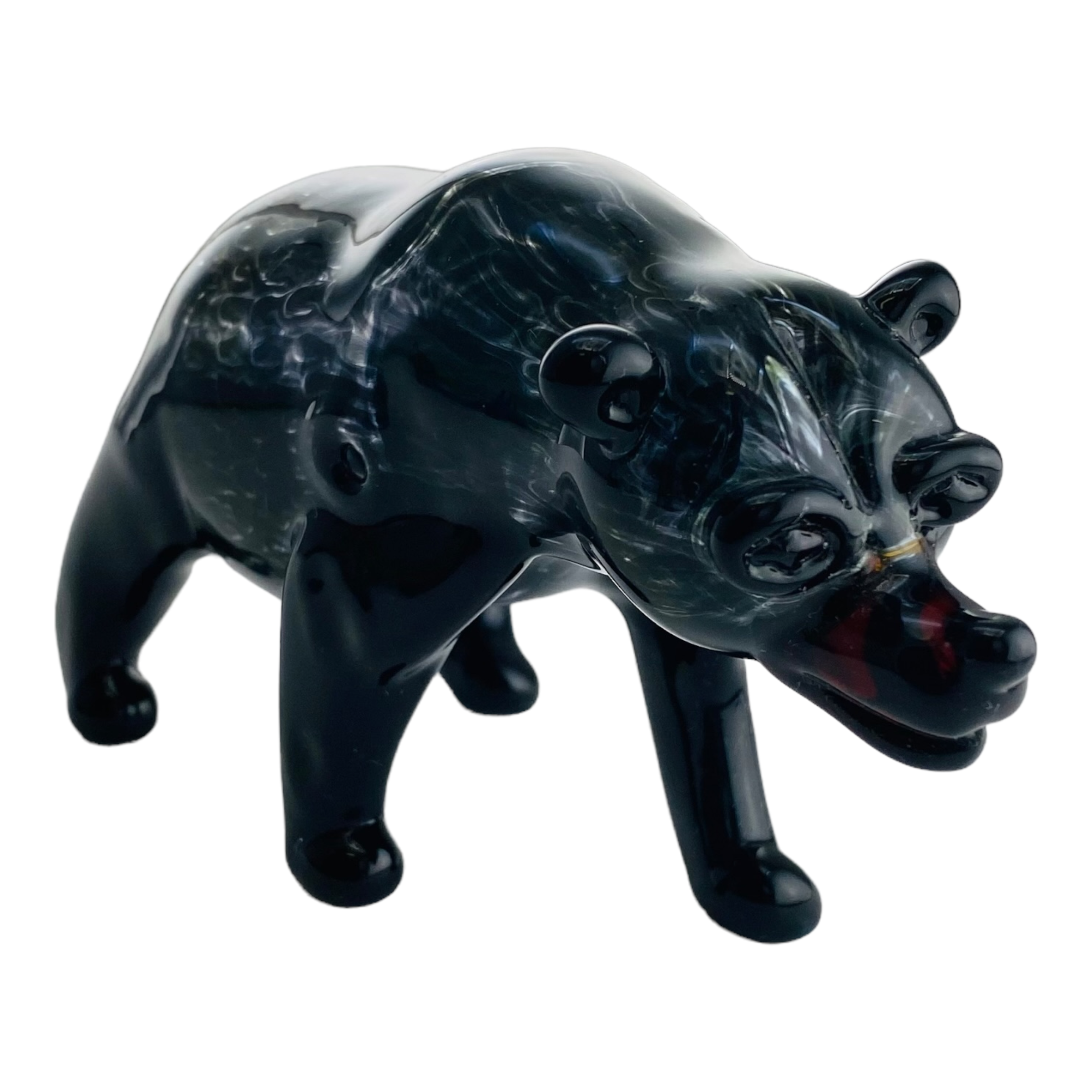 Black Bear Glass Dry Hand Pipe