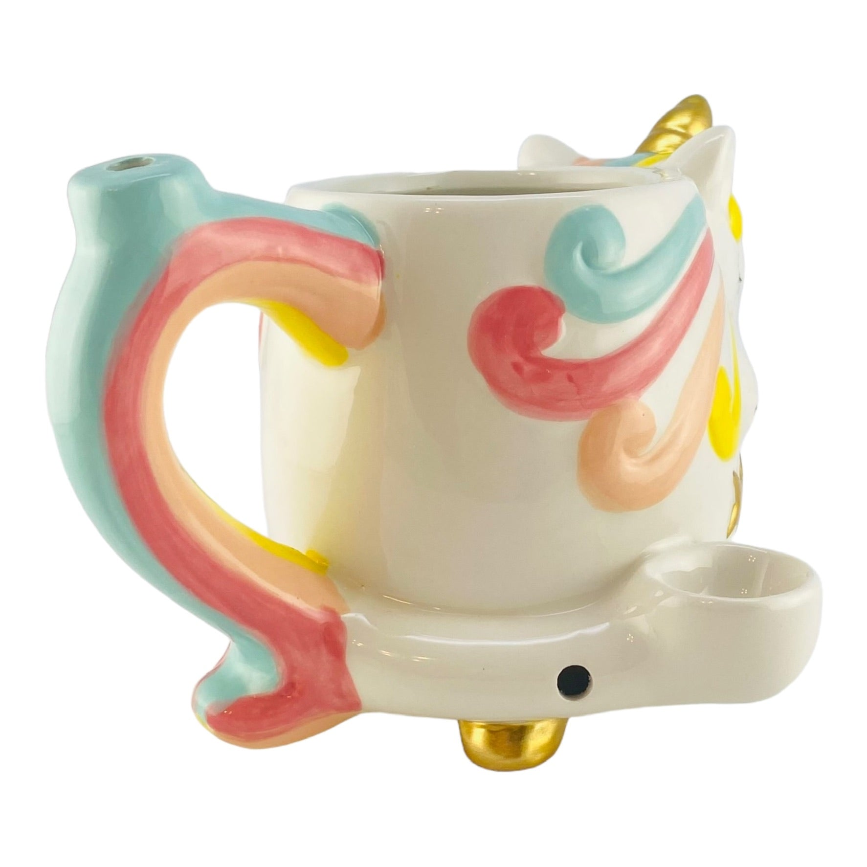Coffee & Pipe - Ceramic Rainbow Uncicorn Mug And Pipe