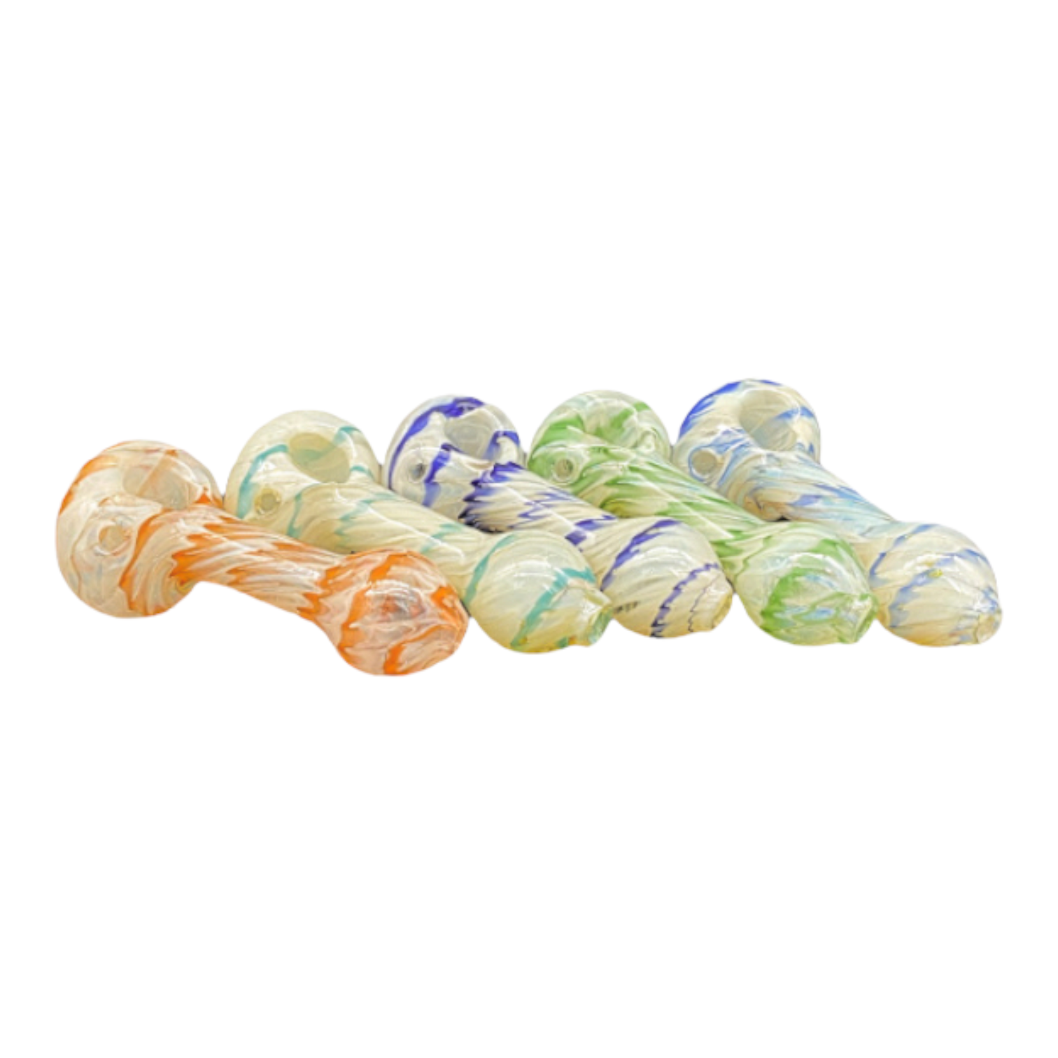 Glass Hand Pipe Wrap And Rake Spiral Colors