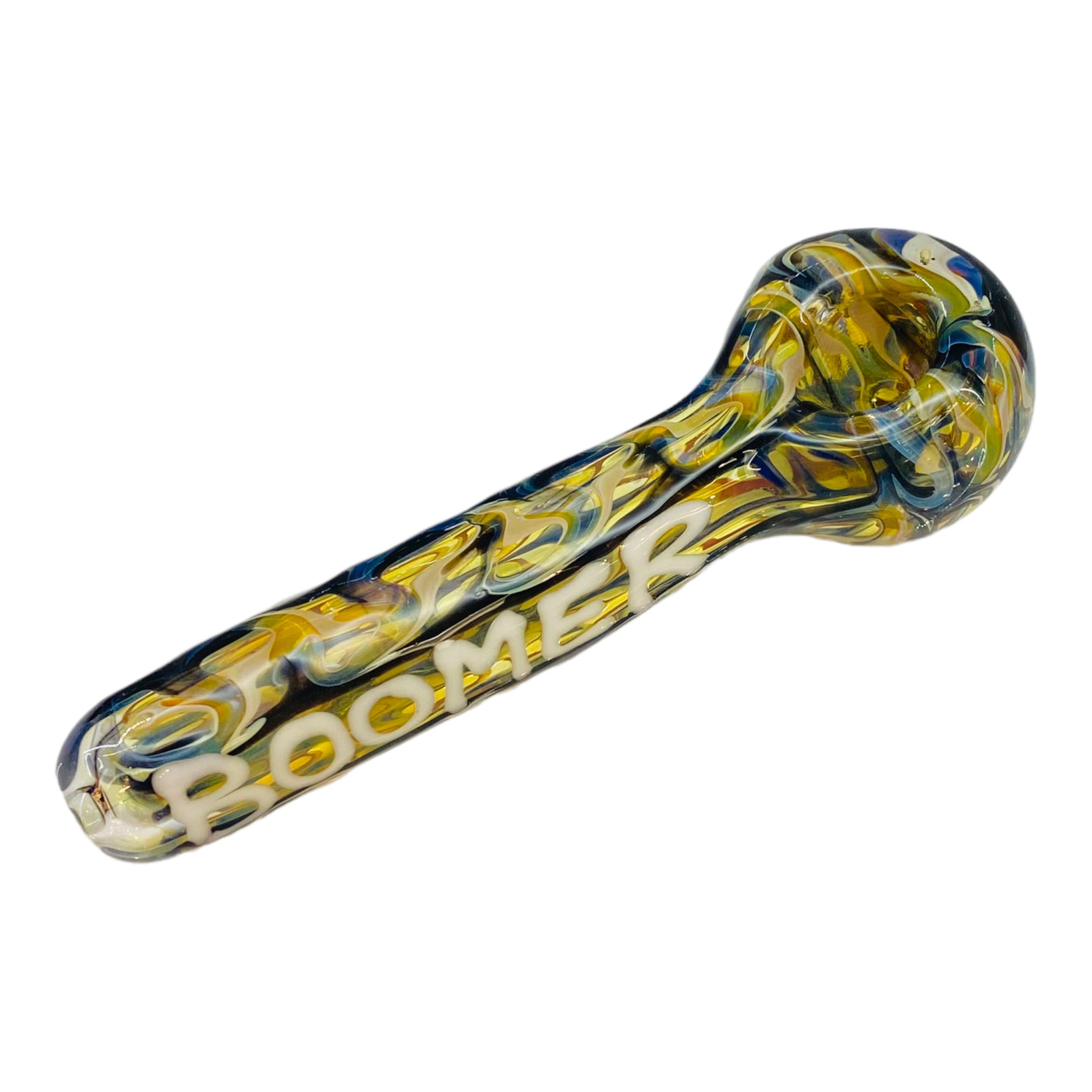 Glass Hand Pipe With Boomer On Side
