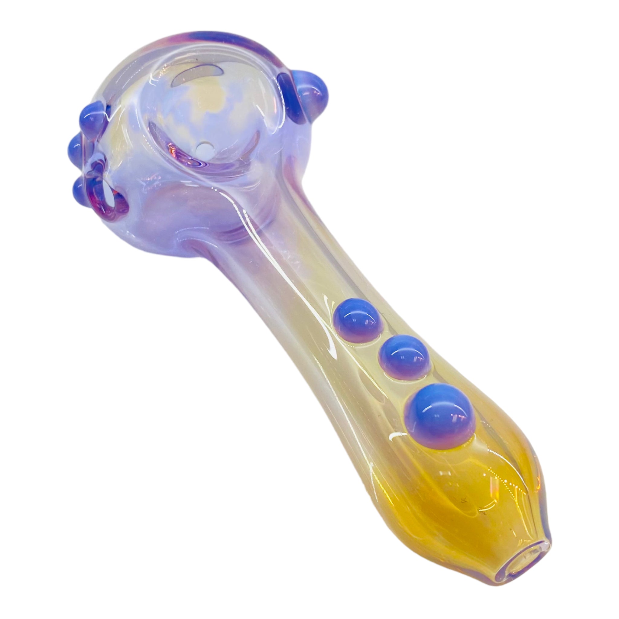 cute Translucent Purple Glass Hand Pipe With Color Changing Fuming