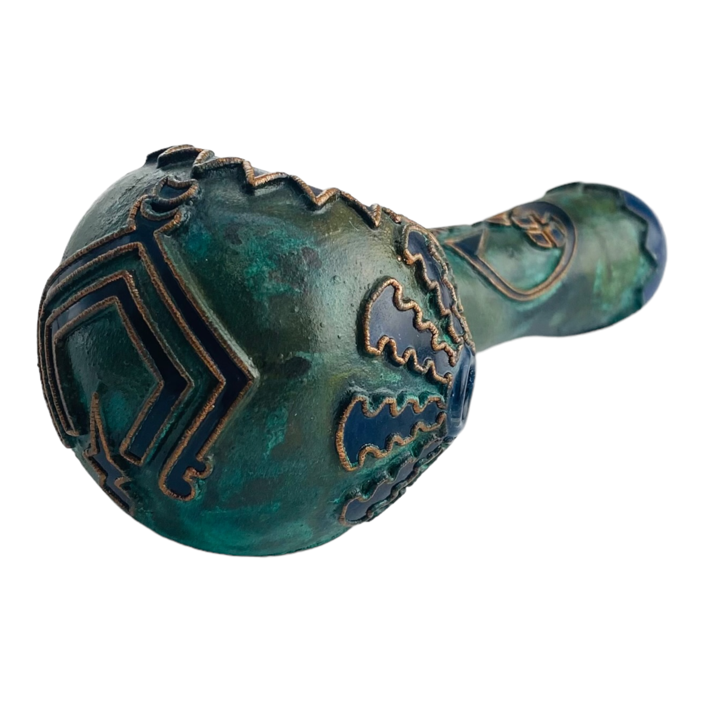 Liberty 503 Glass - Deep Sandblasted And Copper Electroformed Tribal Spoon