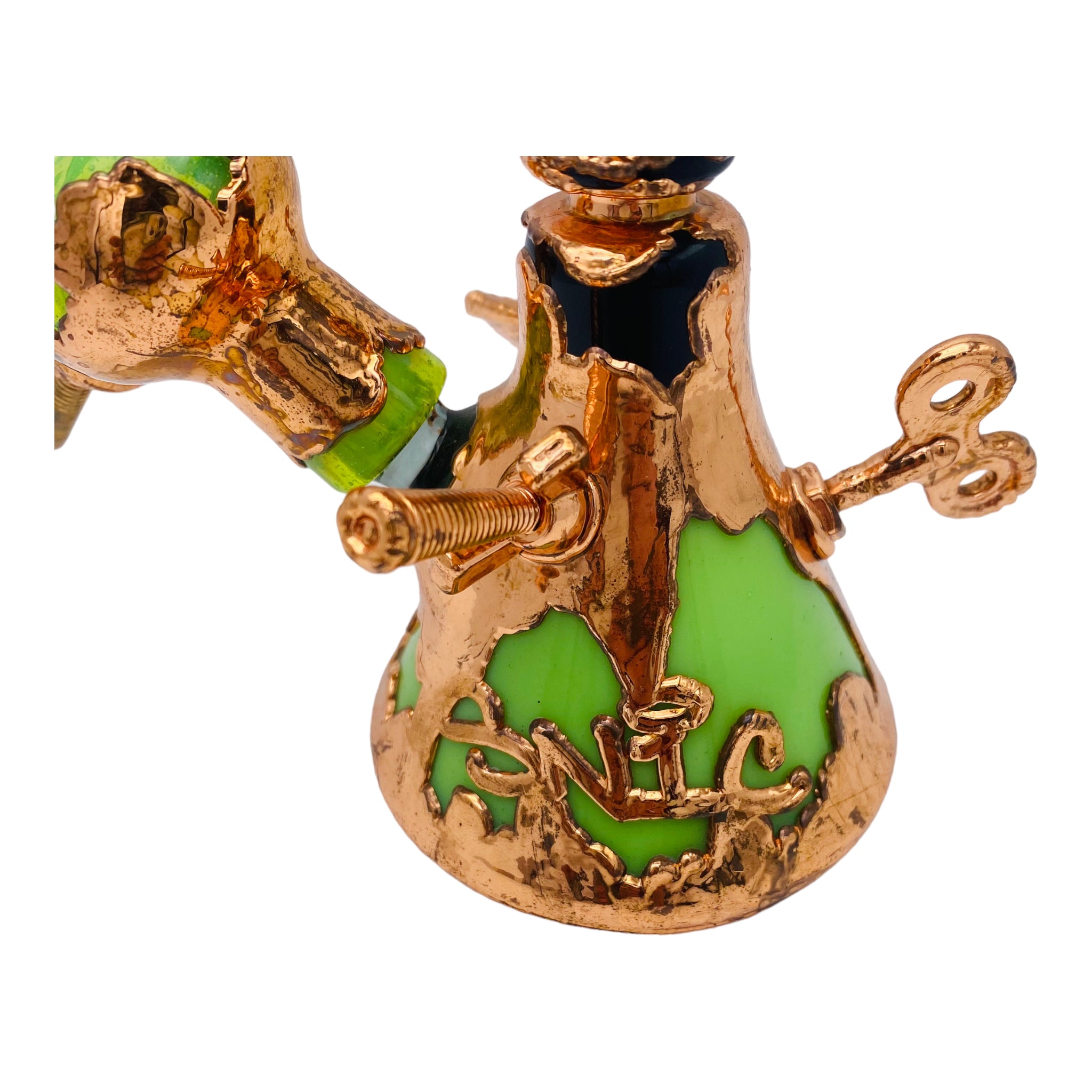 SNIC Glass - Copper Electroformed Glass Dab Rig With Steampunk Theme