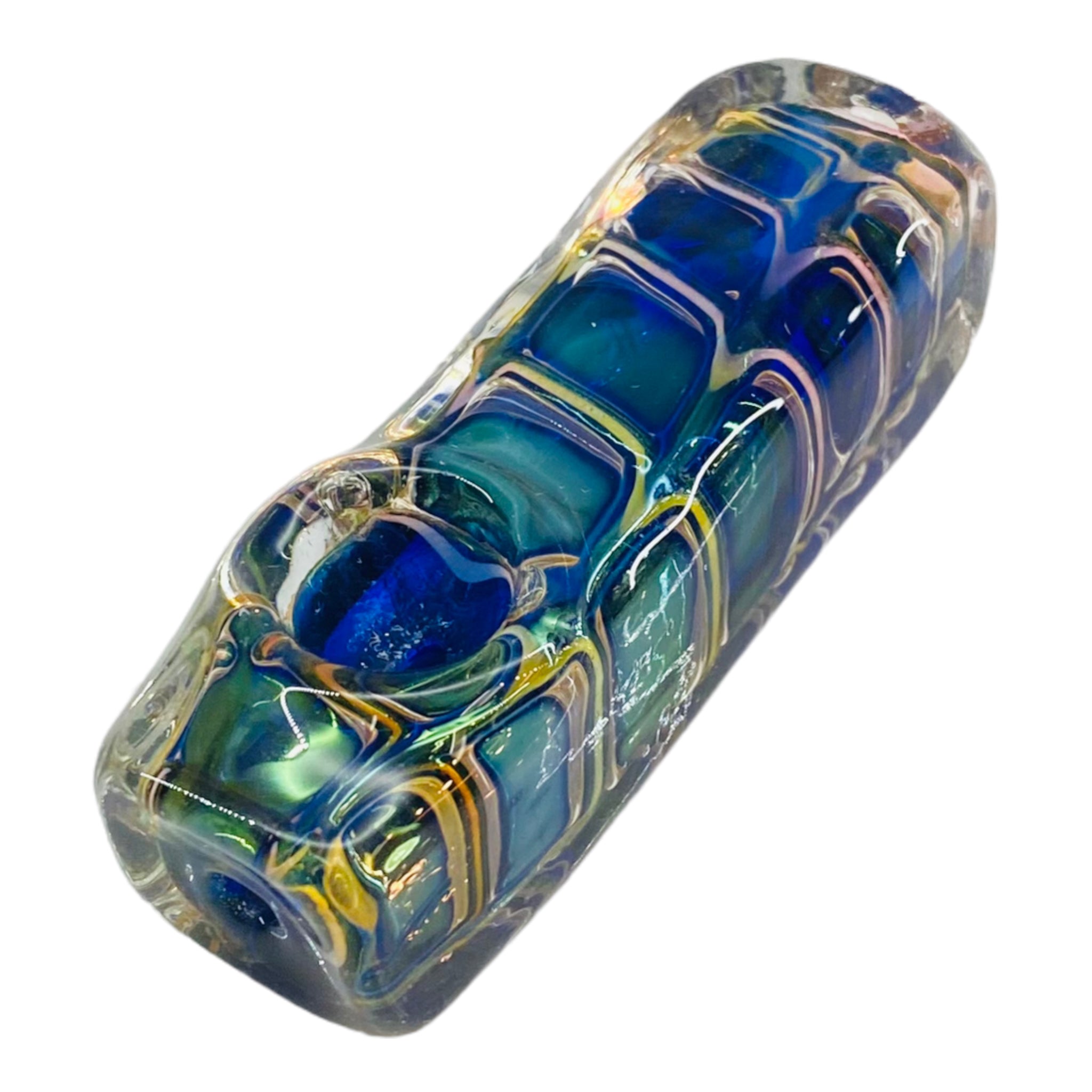 Small Rectangle Glass Hand Pipe With Inside Out Fume Scale