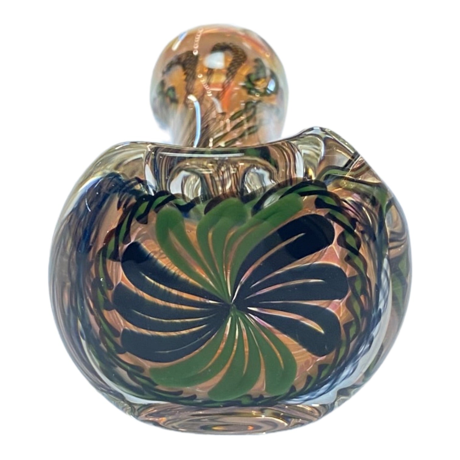 Talent Glass Works - Green And Blue Cane Twist Spoon