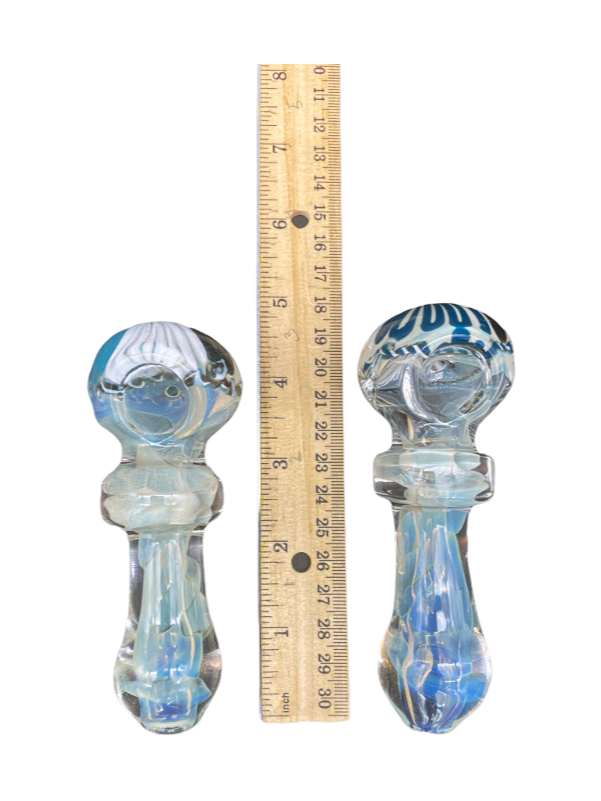 Glass Hand Pipe - Extra Thick Inside Out Space Fume With Wig Wag End