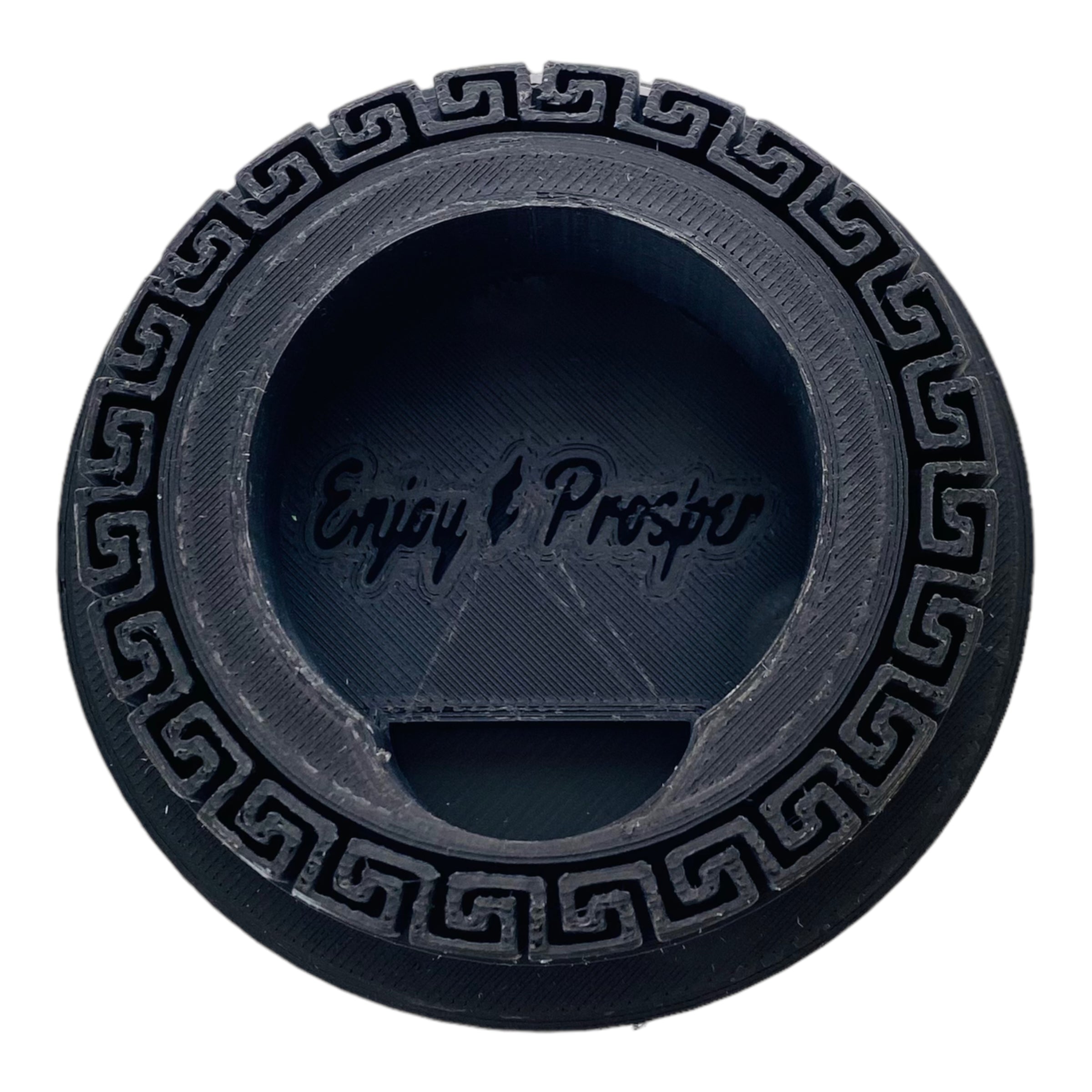 Enjoy And Prosper Glass - Custom Puffco Peak Attachment - Clear Cross Cut Ares Peak Top