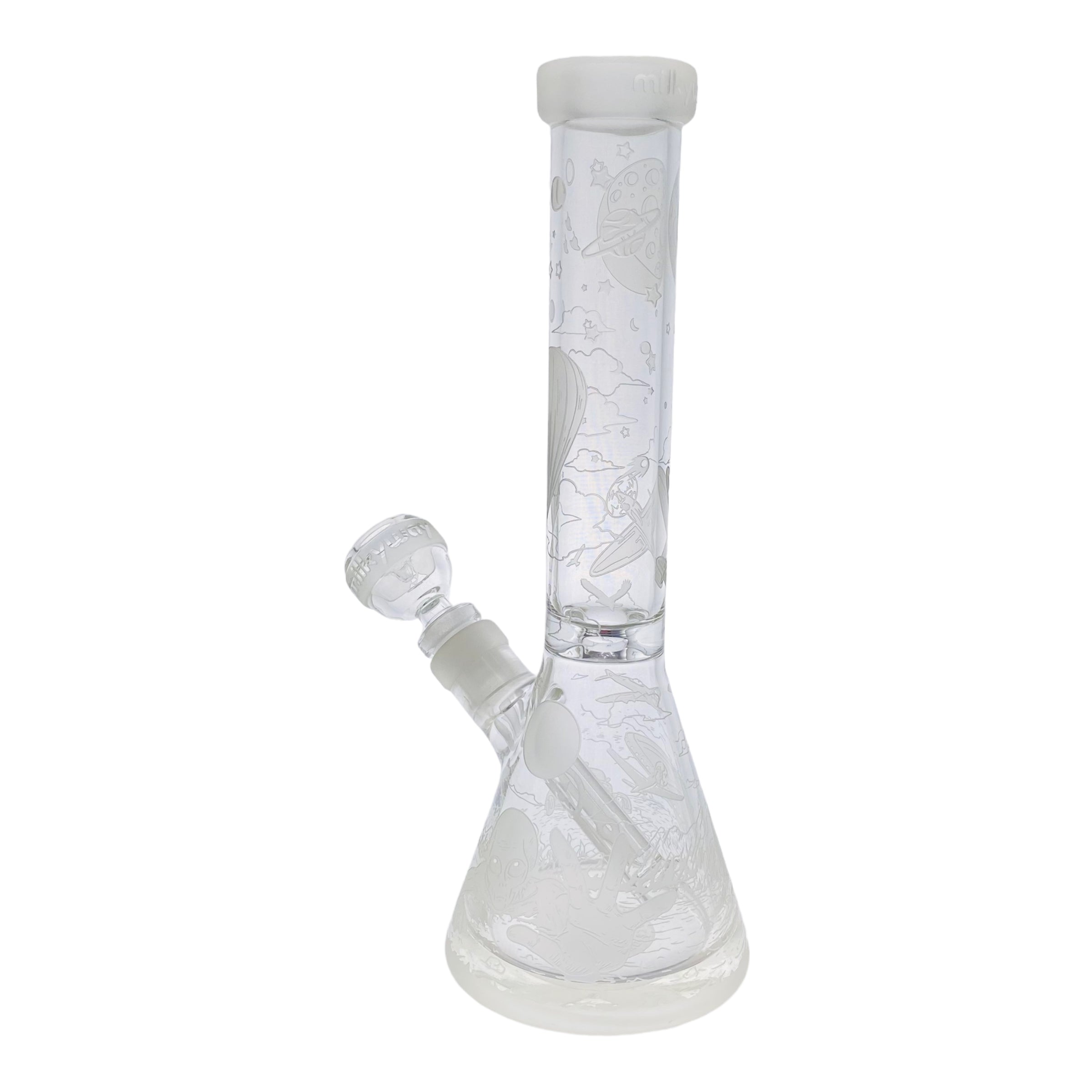 Milkyway Glass - 11 Inch Sandblasted Roswell 1947 Beaker Base Bong